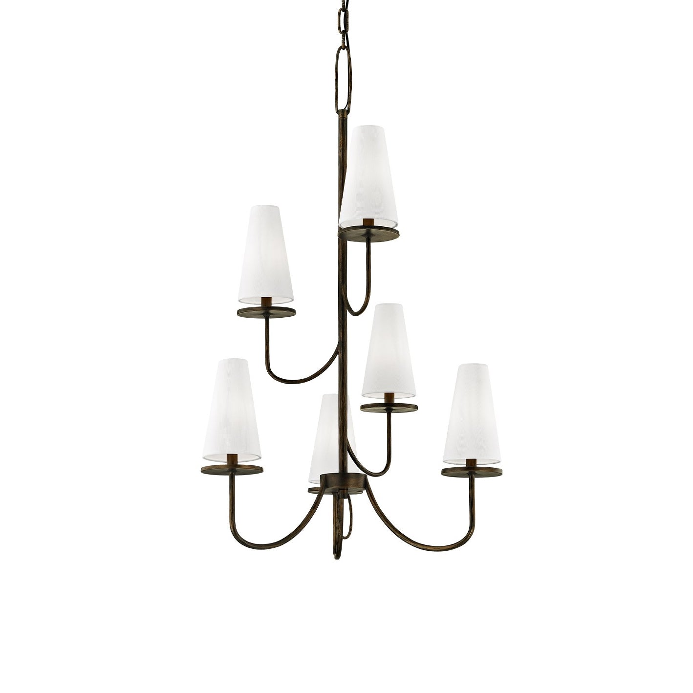 Curaeara Vintage-Industrie-Kronleuchter aus Messing und Stoff-Letslighting