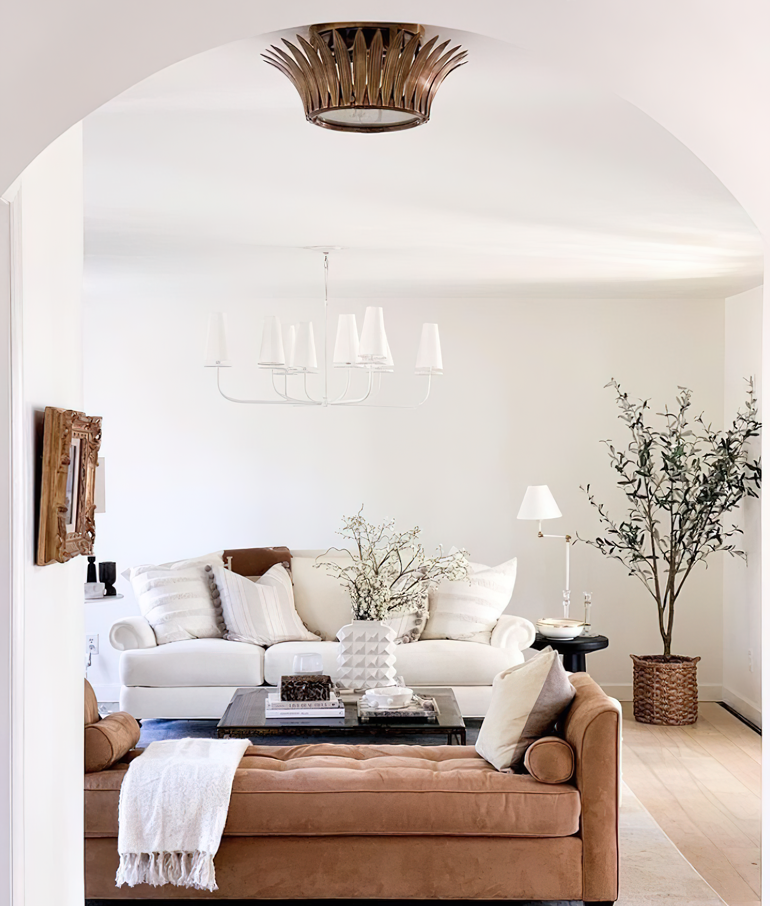 Curaeara Vintage-Industrie-Kronleuchter aus Messing und Stoff-Letslighting