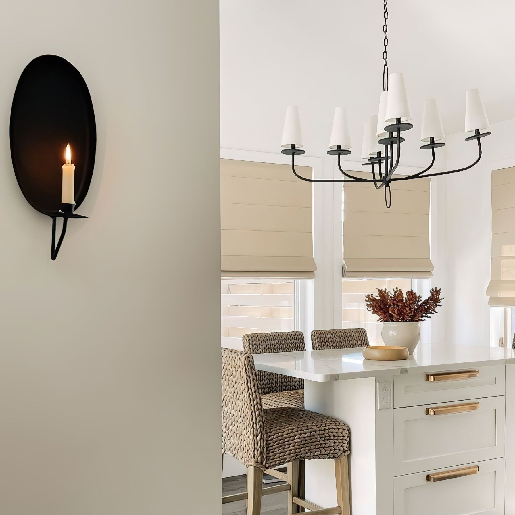 Curaeara Vintage-Industrie-Kronleuchter aus Messing und Stoff-Letslighting