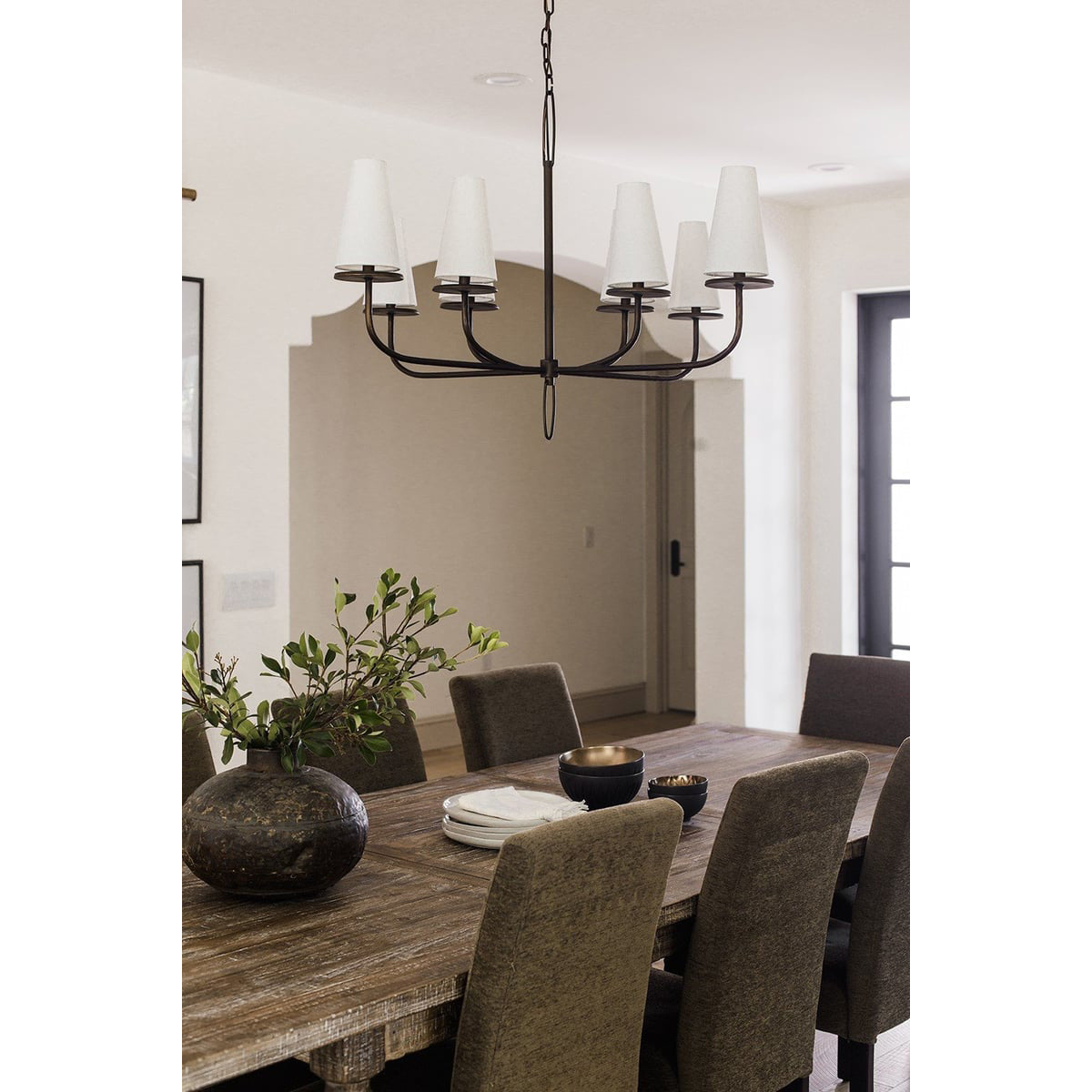 Curaeara Vintage-Industrie-Kronleuchter aus Messing und Stoff-Letslighting