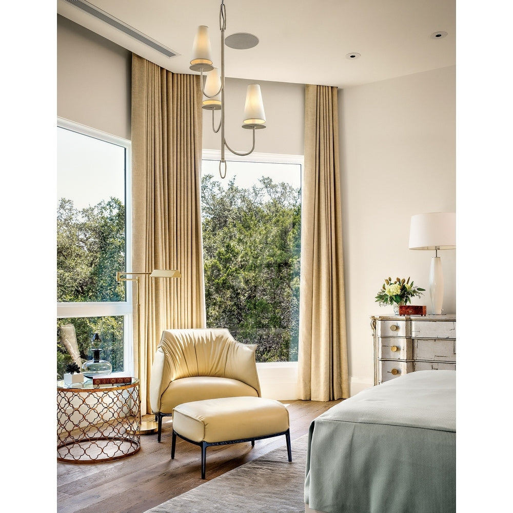 Curaeara Vintage-Industrie-Kronleuchter aus Messing und Stoff-Letslighting