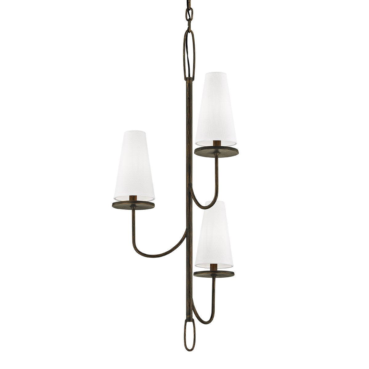 Curaeara Vintage-Industrie-Kronleuchter aus Messing und Stoff-Letslighting