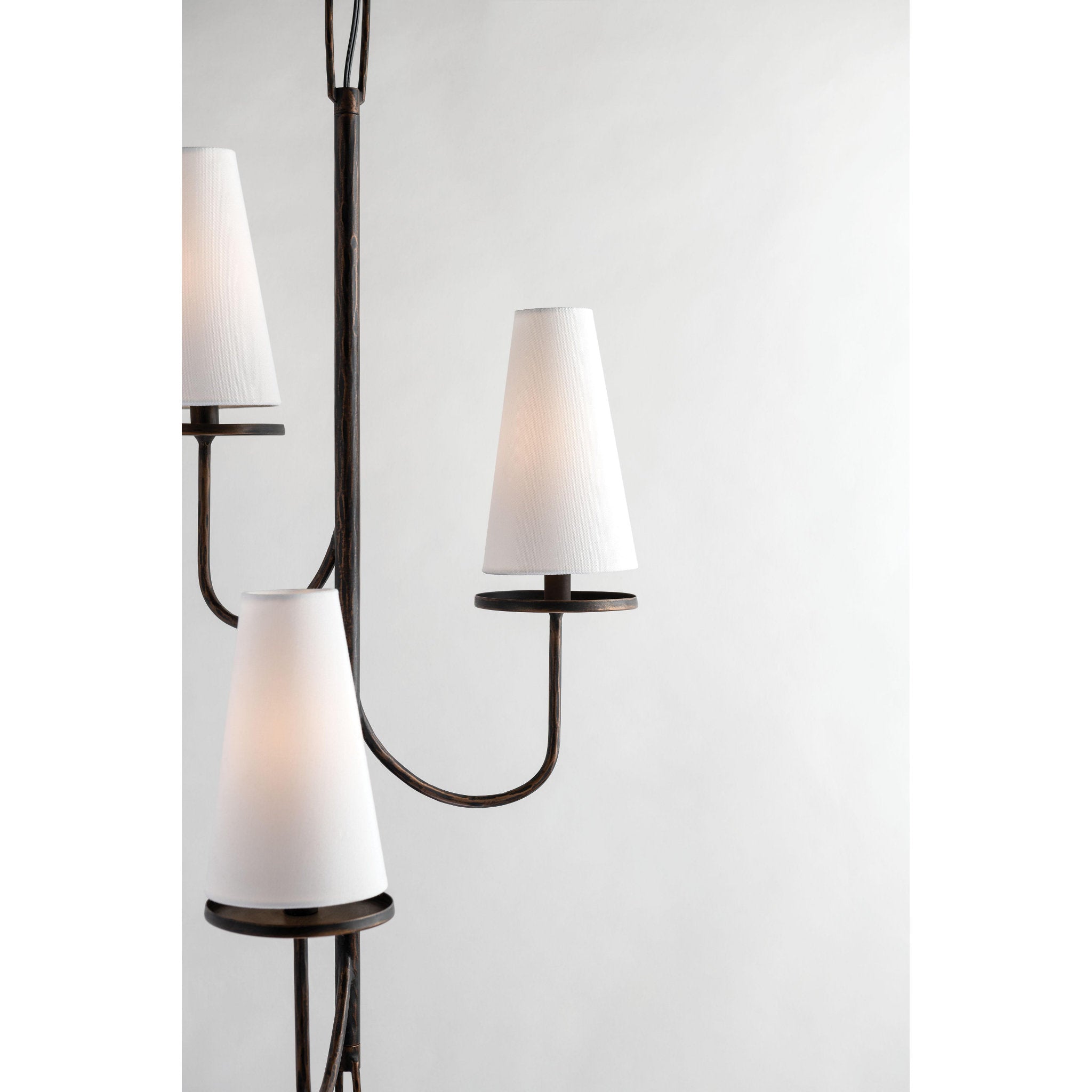 Curaeara Vintage-Industrie-Kronleuchter aus Messing und Stoff-Letslighting
