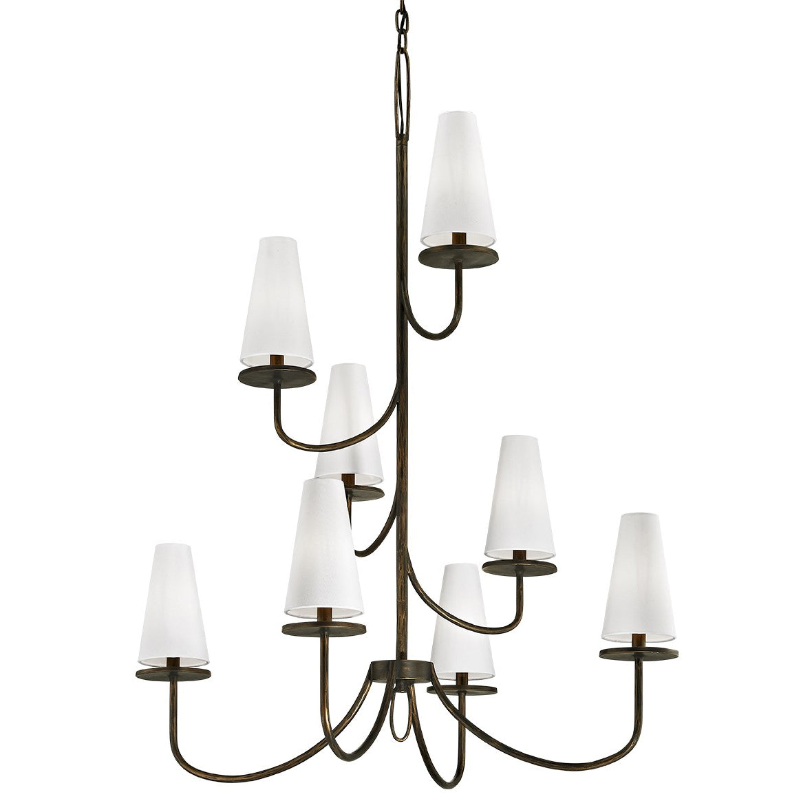 Curaeara Vintage-Industrie-Kronleuchter aus Messing und Stoff-Letslighting