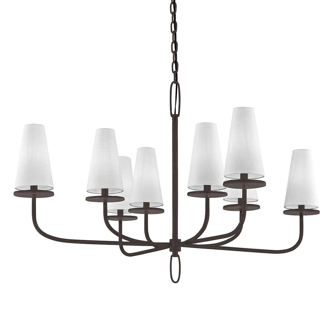 Curaeara Vintage-Industrie-Kronleuchter aus Messing und Stoff-Letslighting