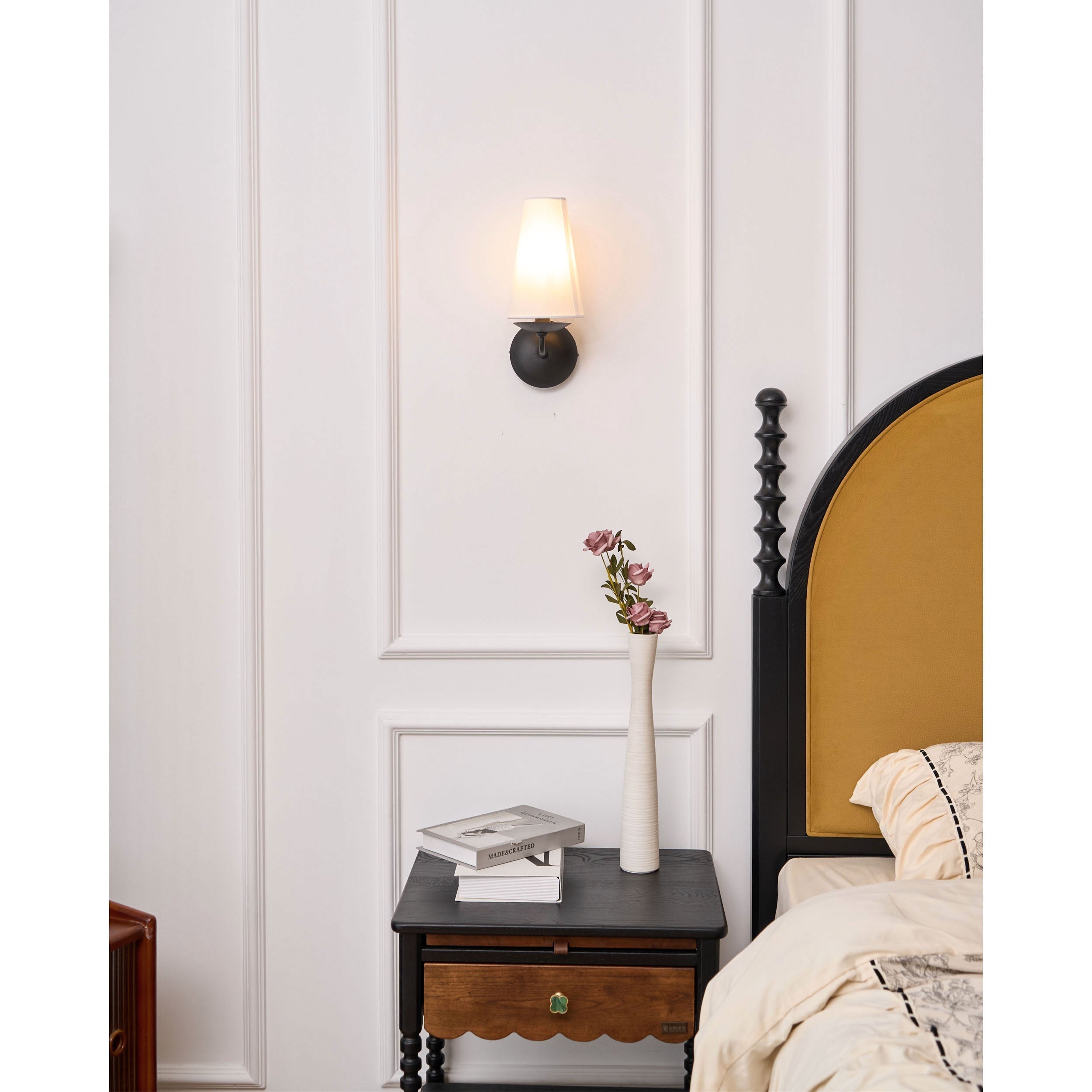 Avraee Wandleuchte Messing Stoff Modern Minimalistisch-Letslighting
