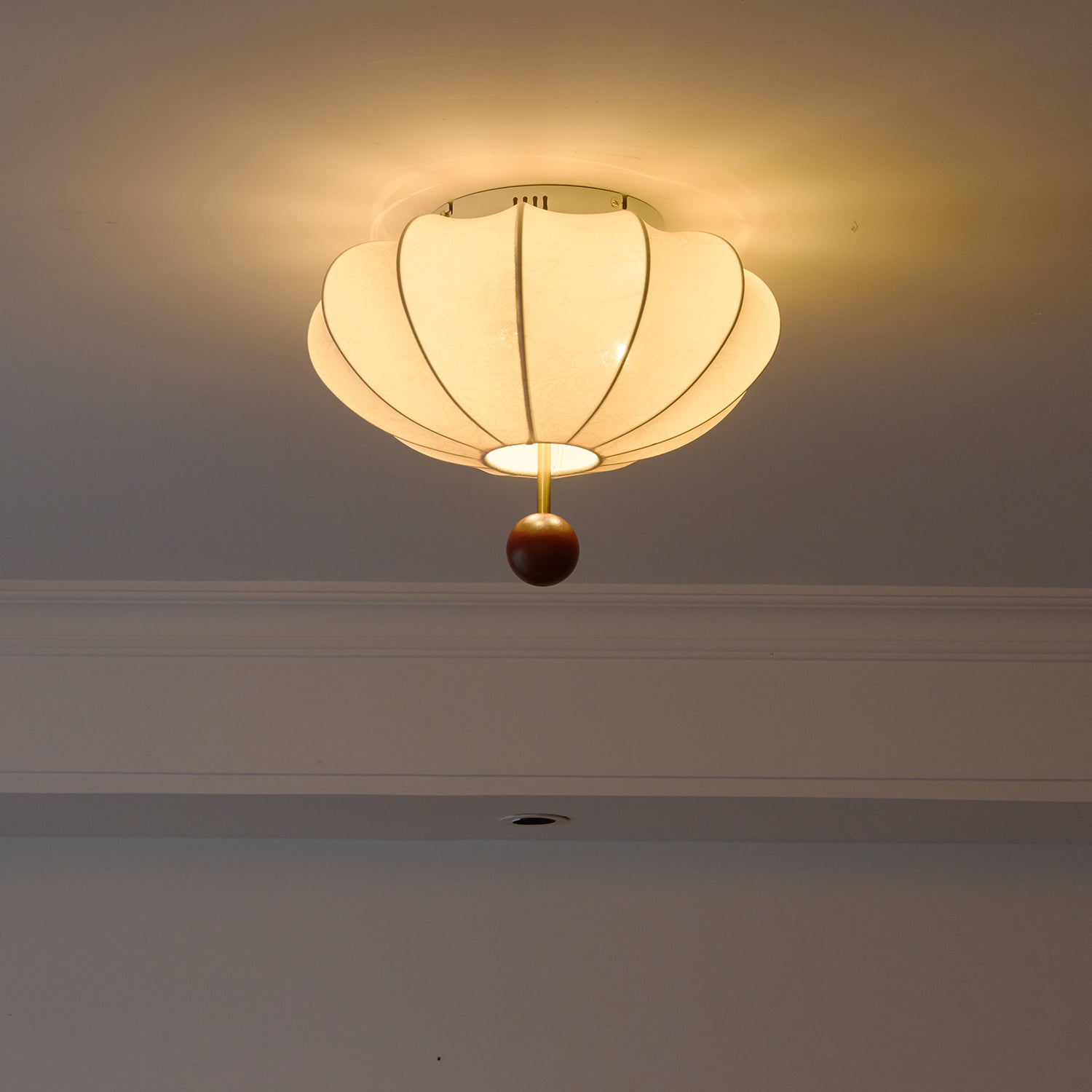 Lustra Deckenleuchte Holz Stoff Laterne-Letslighting