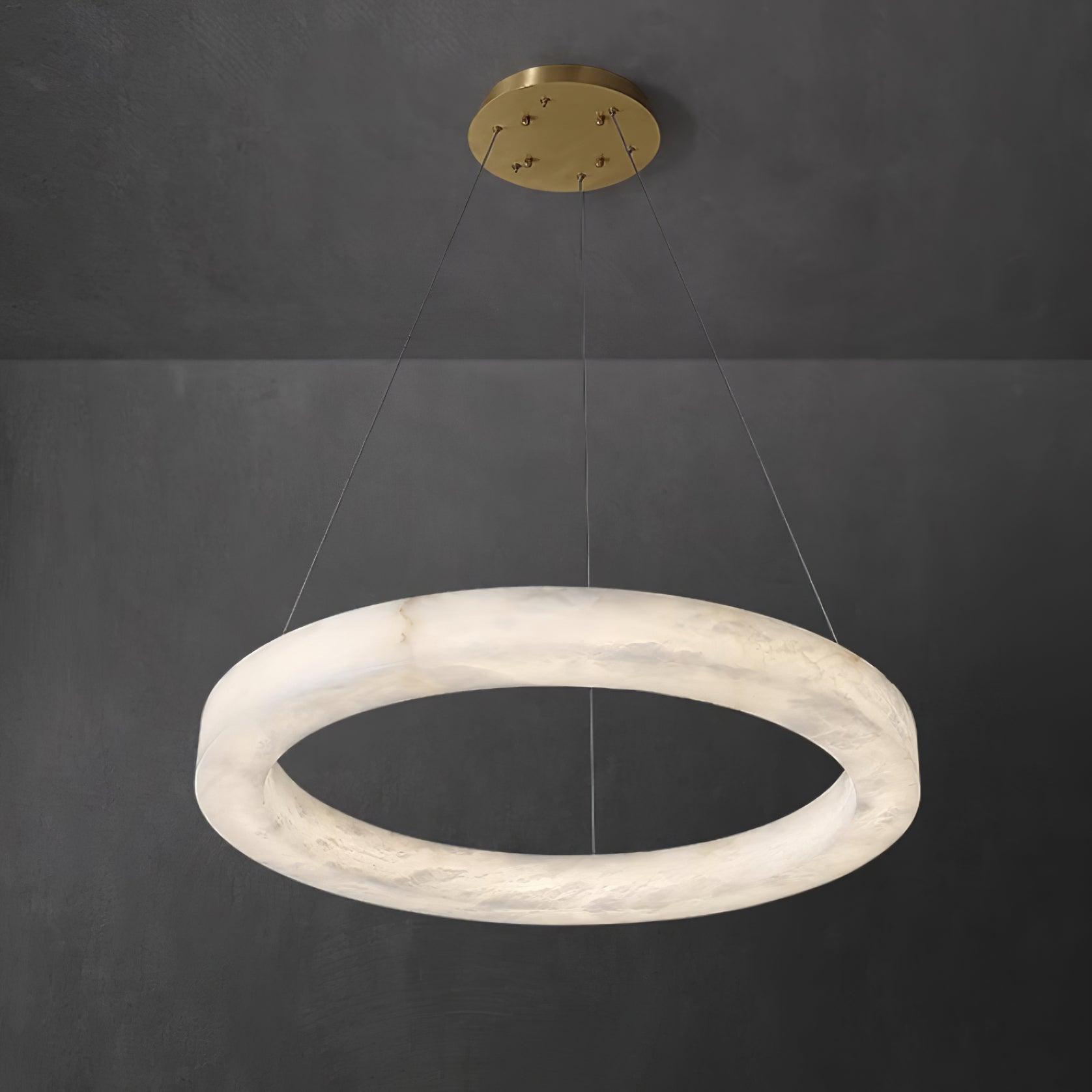 Olloros Alabaster Multi-Ring Pendant Light - Neutralighting