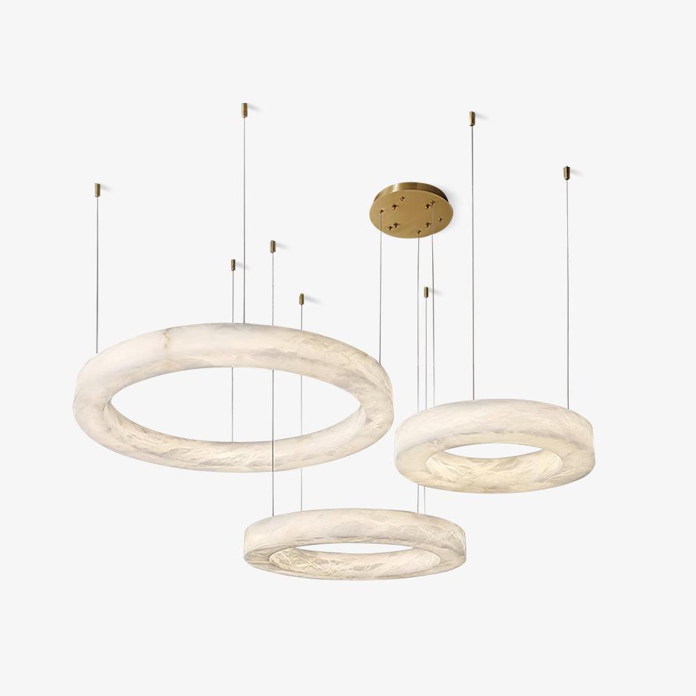 Olloros Alabaster Multi-Ring Pendant Light - Neutralighting