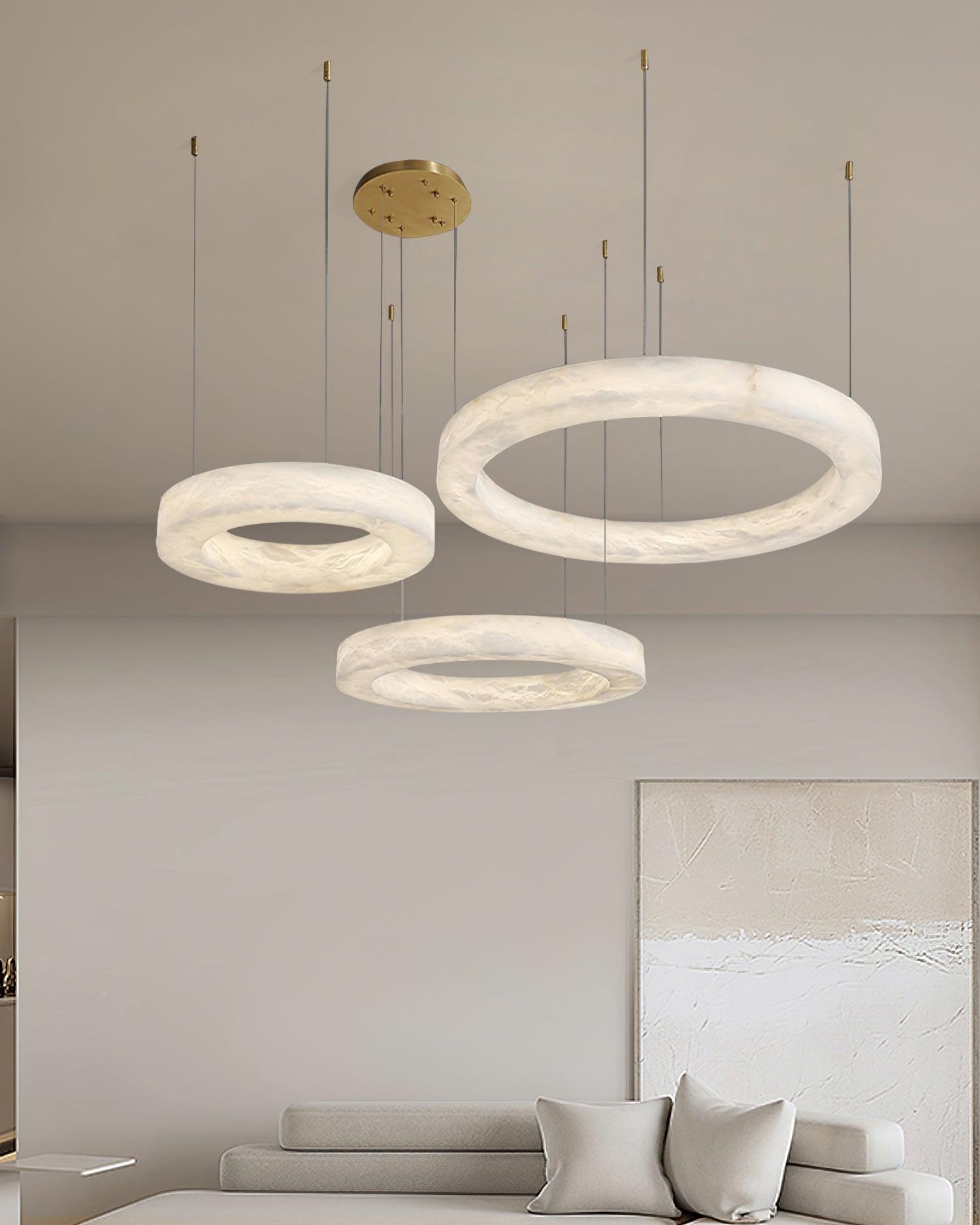 Olloros Alabaster Multi-Ring Pendant Light - Neutralighting