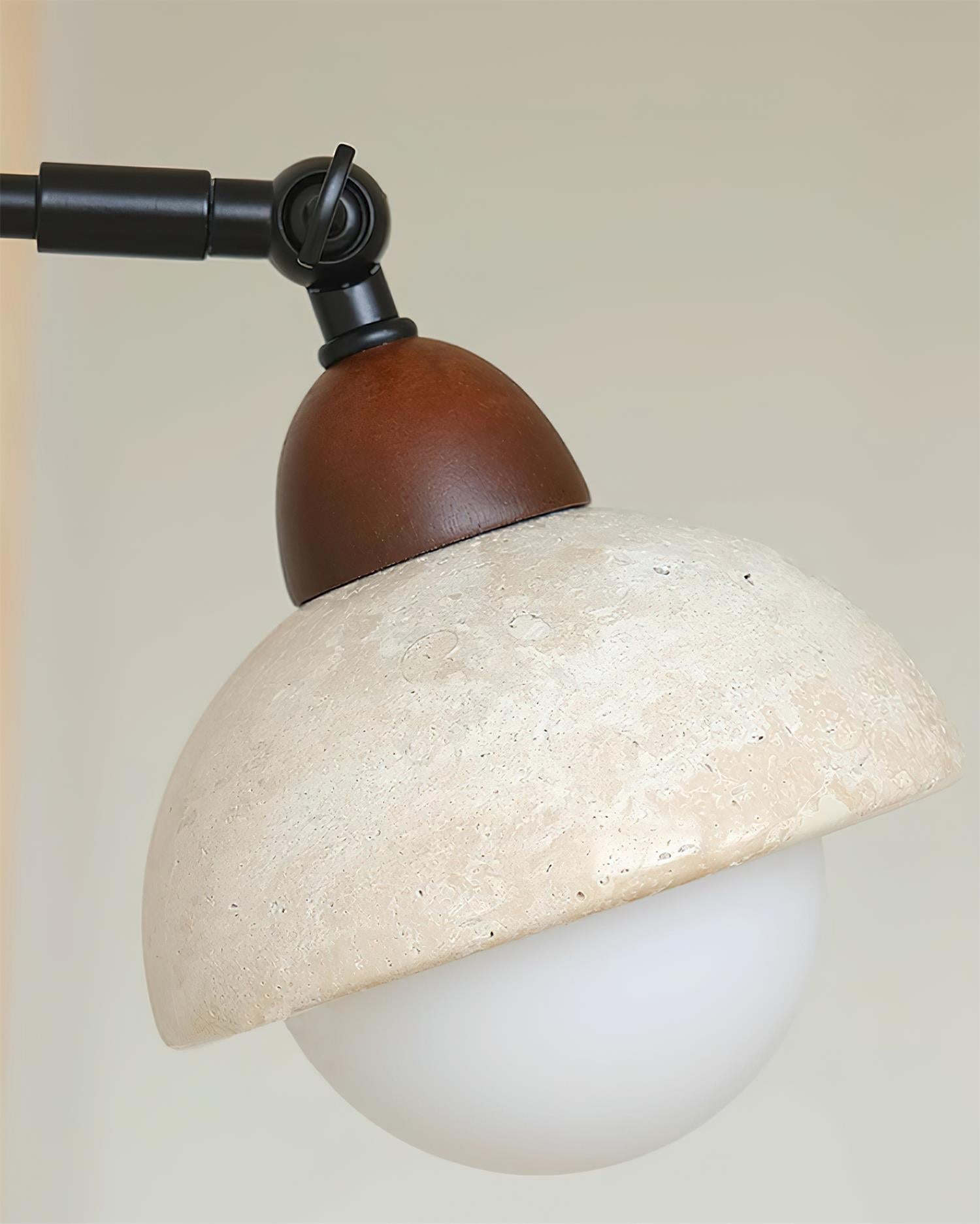 Solaro Wall Light Travertine White Opalescent Globe - Letslighting