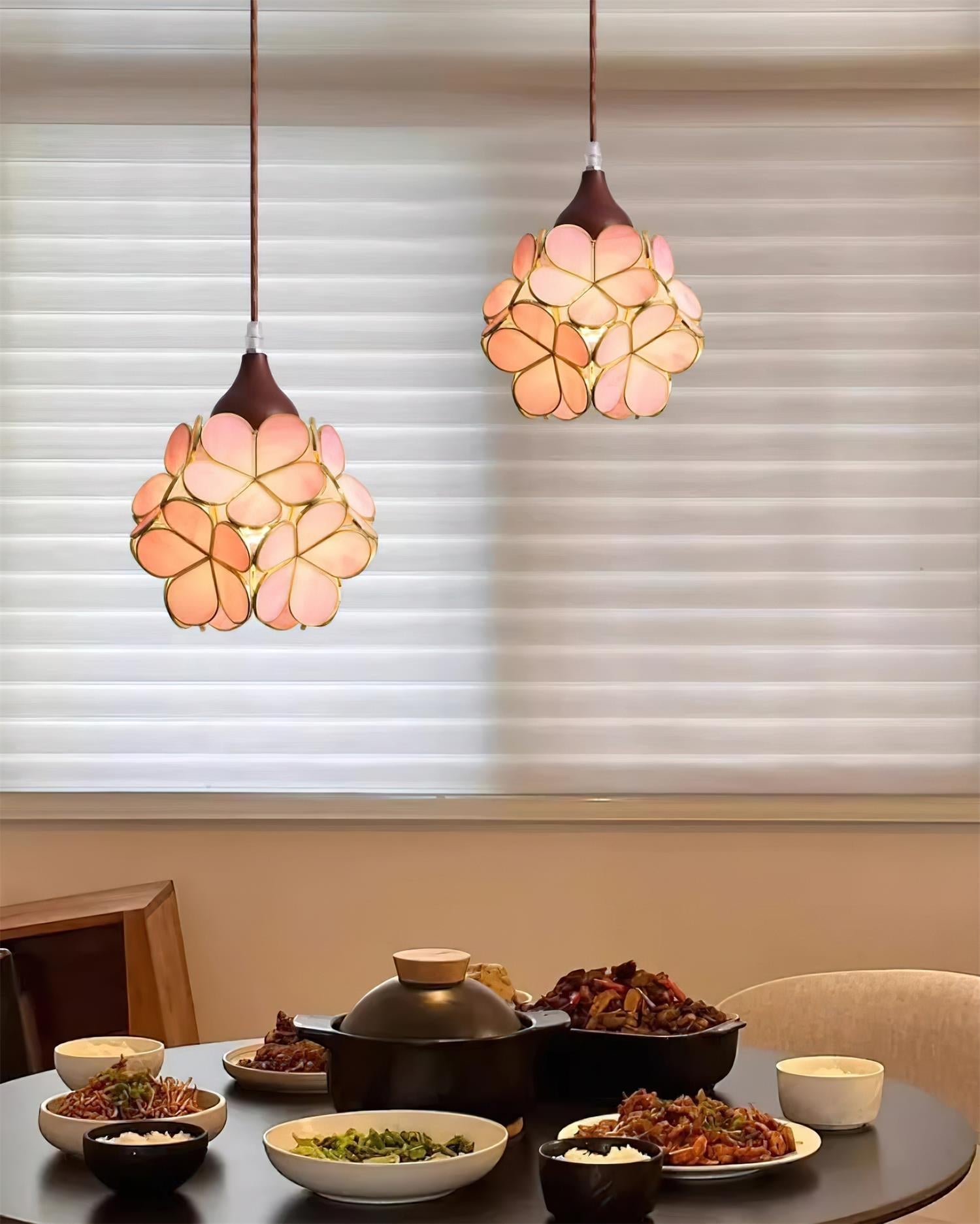 Velina Pendelleuchte Rosa Blumeninspiriert-Letslighting