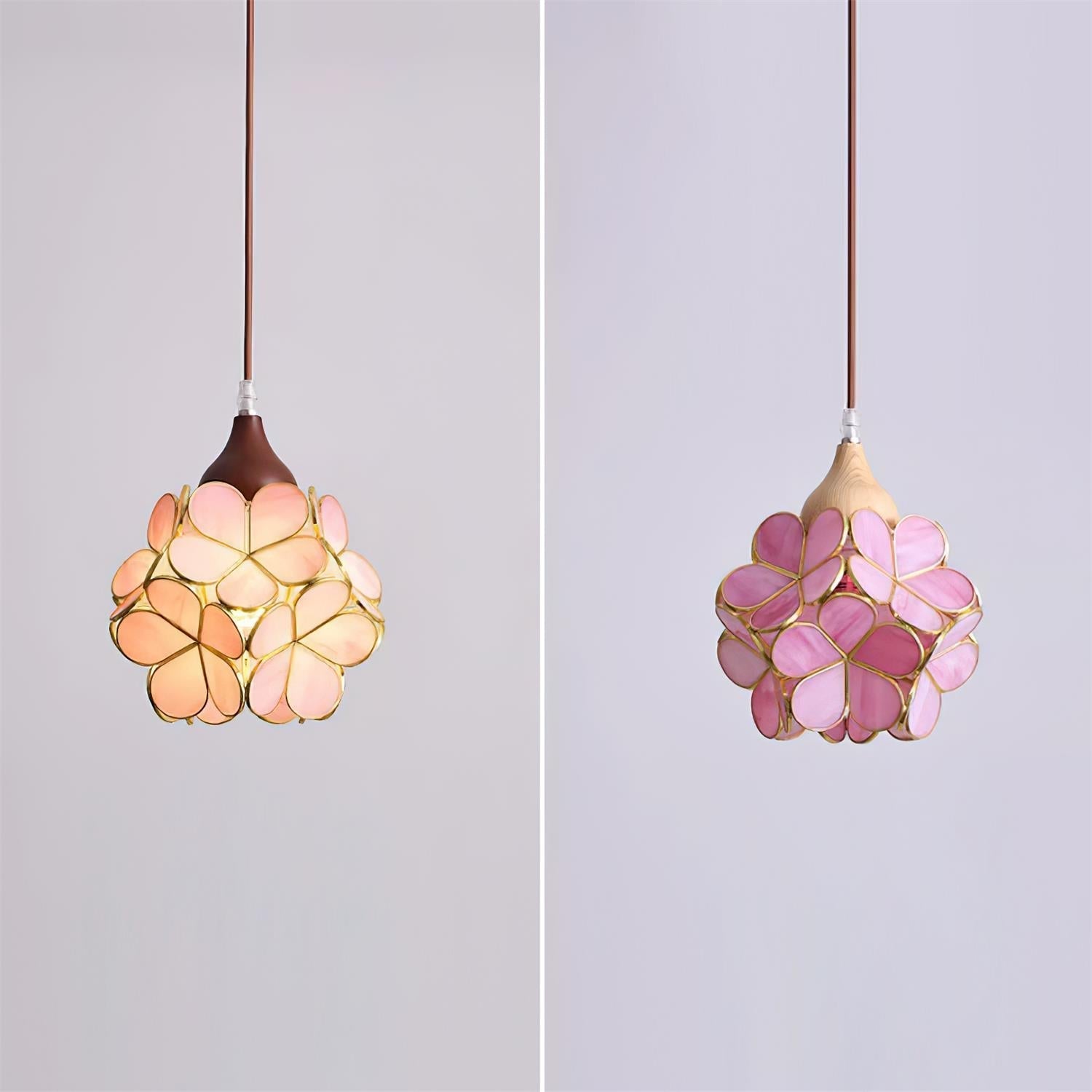 Velina Pendelleuchte Rosa Blumeninspiriert-Letslighting