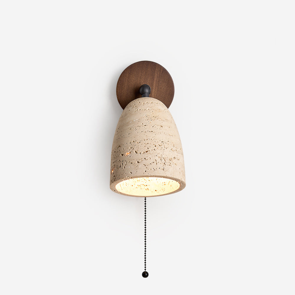 Solaro Wall Lamp Travertine with pull chain - Letslighting