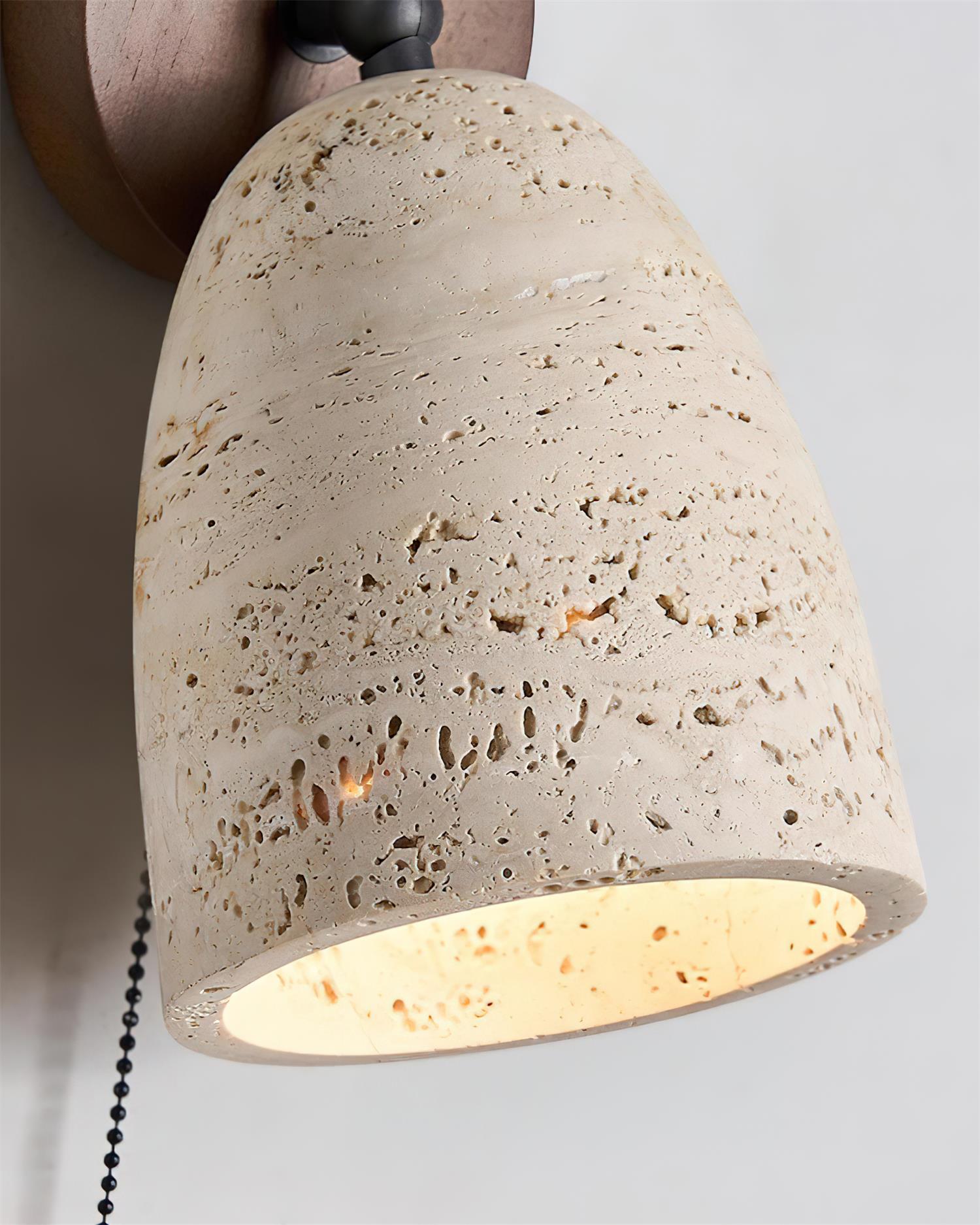 Solaro Wall Lamp Travertine with pull chain - Letslighting
