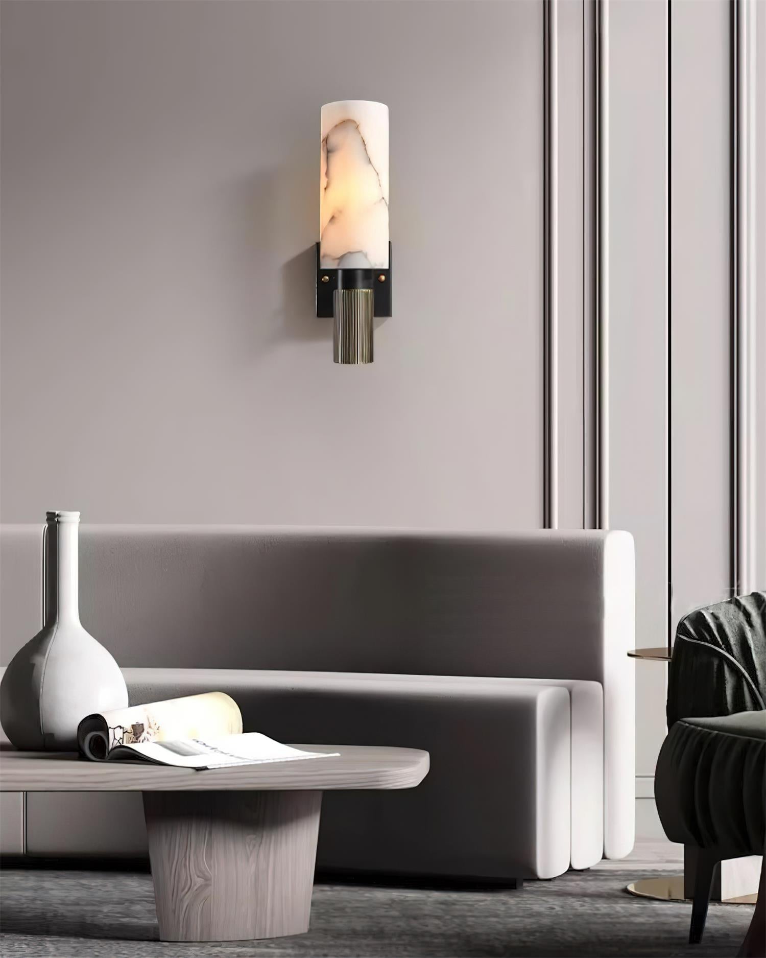 Luste Cylindrical Alabaster Wall Lamp - Letslighting