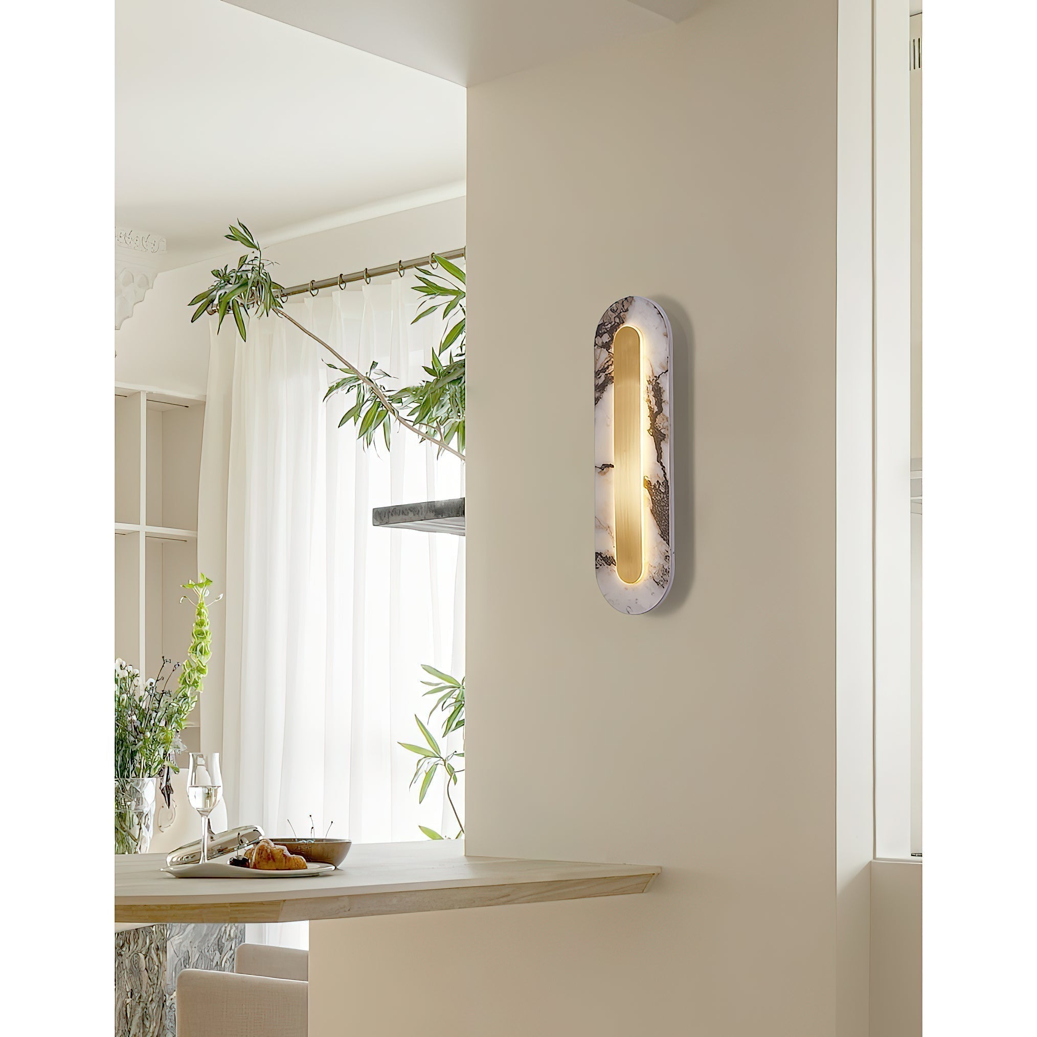 Marmo Modern Minimalist Metal Marble Wall Lamp - Letslighting