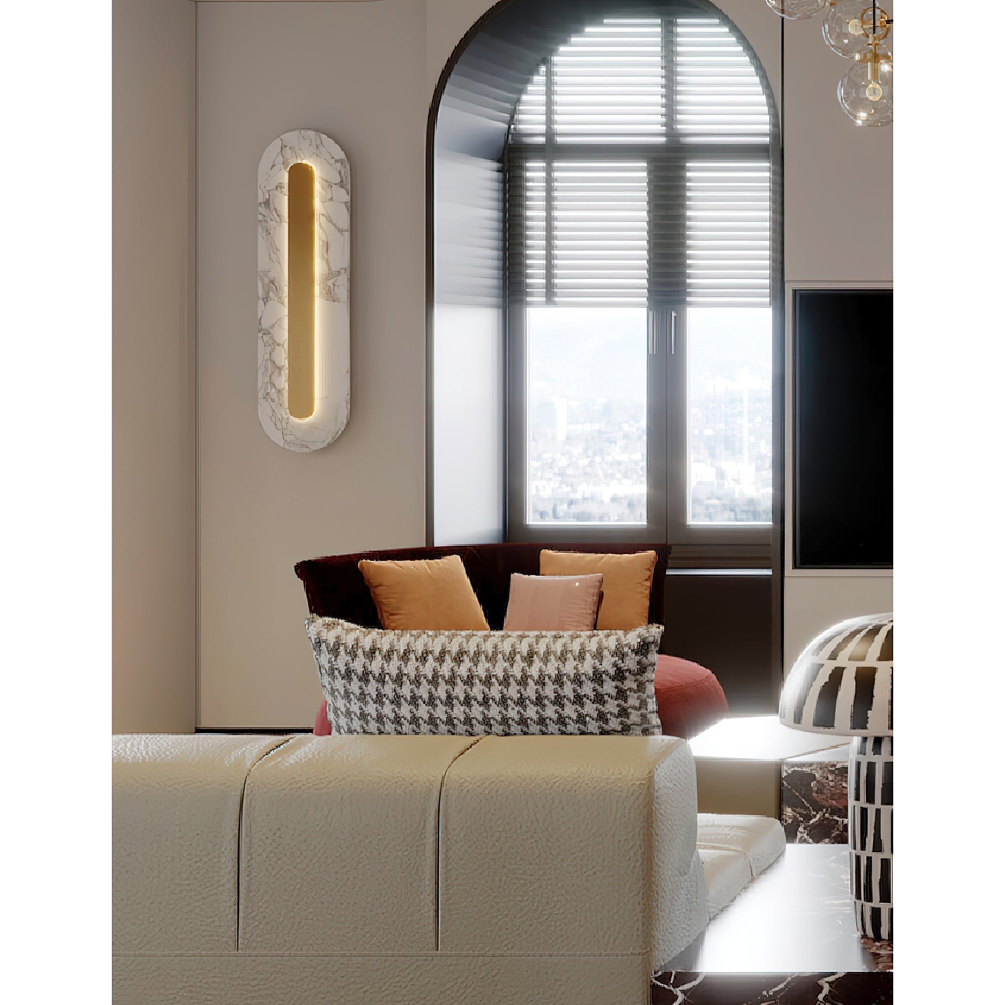 Marmo Modern Minimalist Metal Marble Wall Lamp - Letslighting