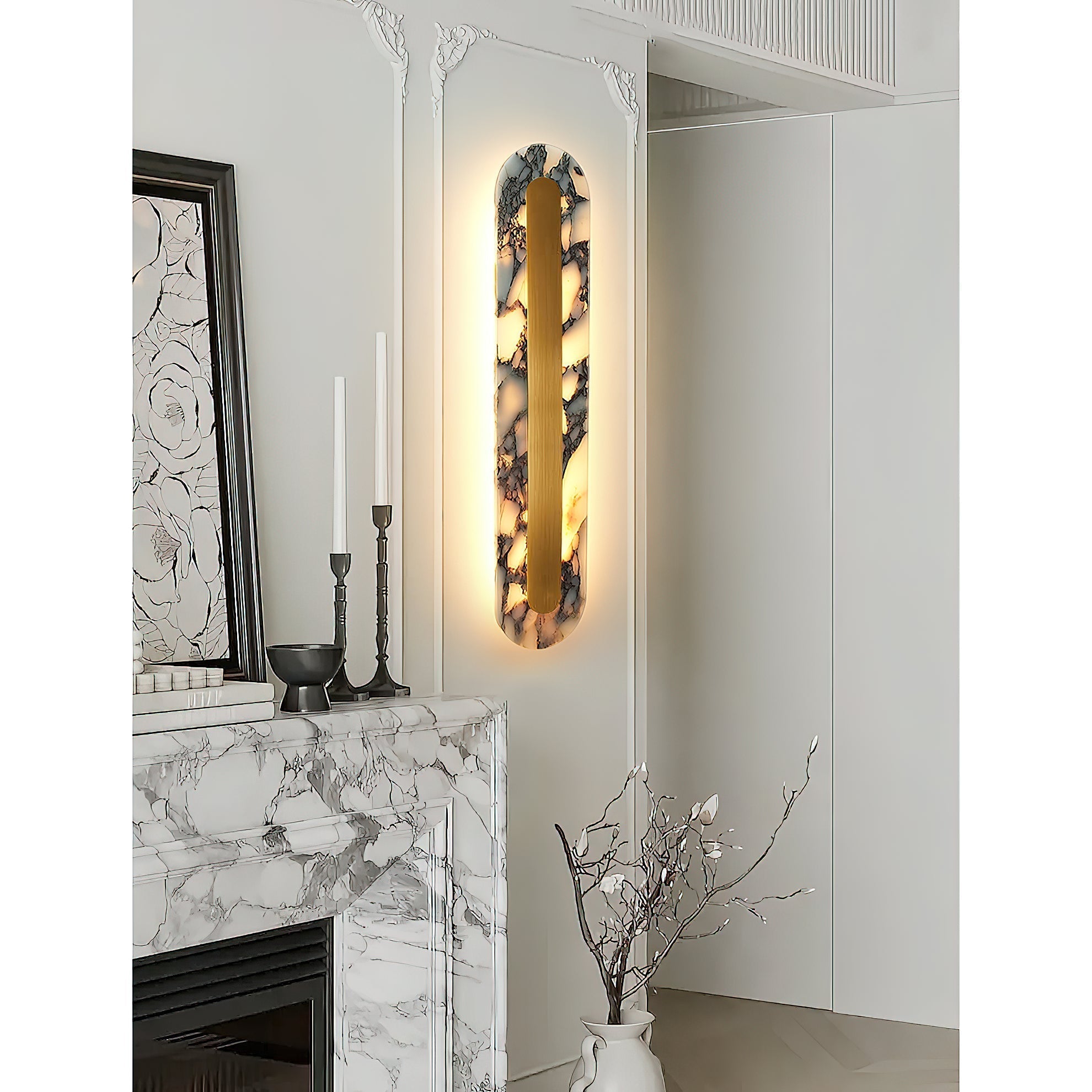 Marmo Modern Minimalist Metal Marble Wall Lamp - Letslighting