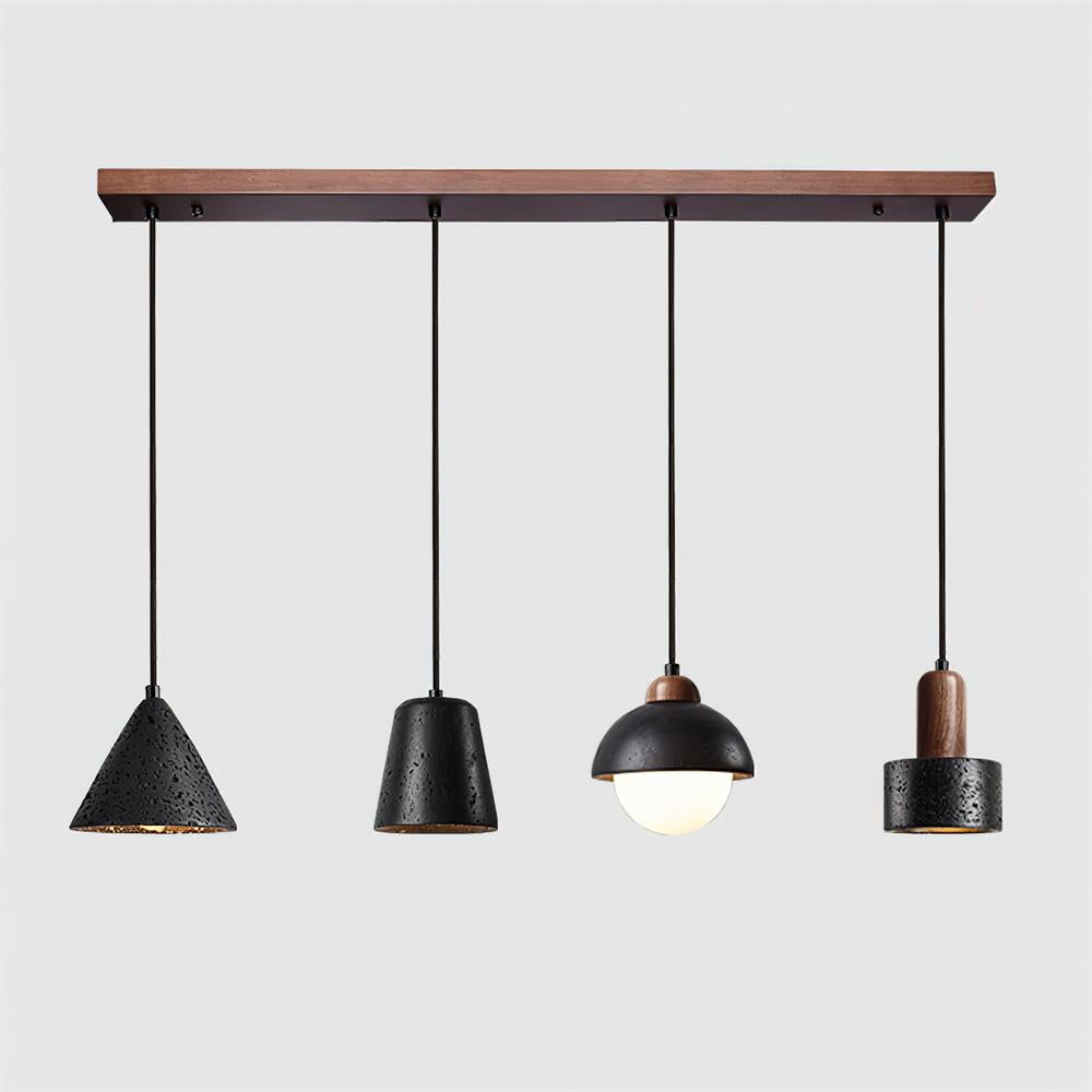 Ritta Black Travertine Pendant Light Set - Letslighting