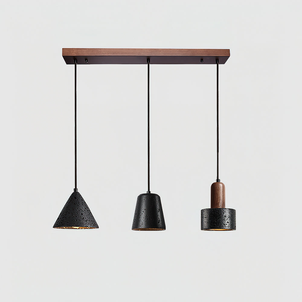 Ritta Black Travertine Pendant Light Set - Letslighting