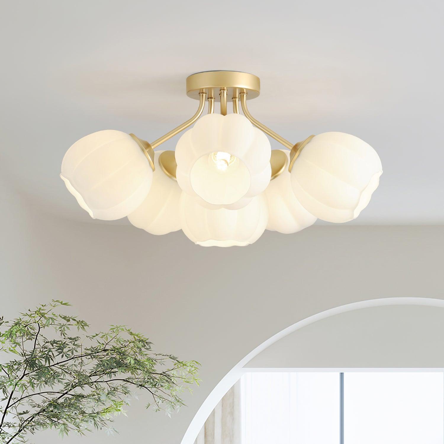 Deckenleuchte Blütenblatt Globus Cluster Sanft Leuchten Romantisch Blume-Letslighting