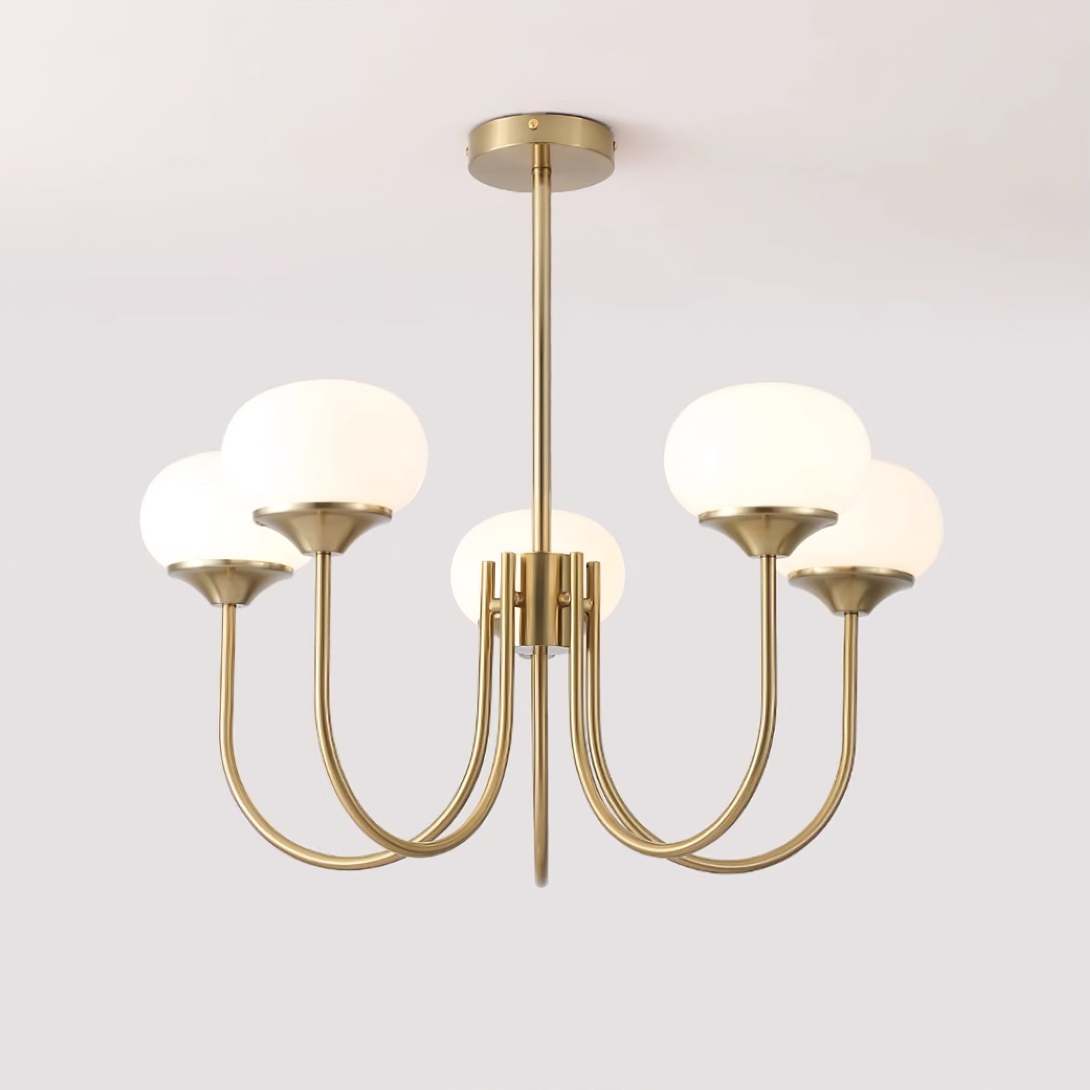 Lustra Kronleuchter Rosa Glaskugel Gold-Letslighting