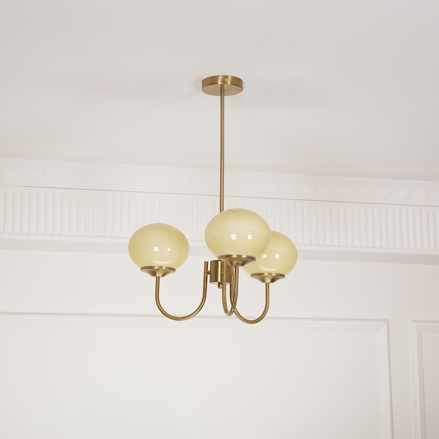 Lustra Kronleuchter Rosa Glaskugel Gold-Letslighting