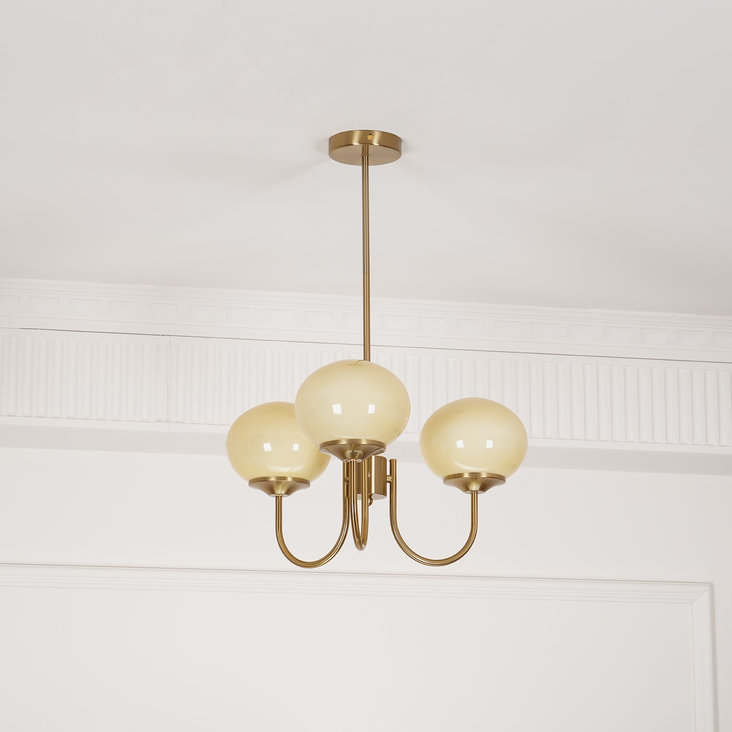 Lustra Kronleuchter Rosa Glaskugel Gold-Letslighting