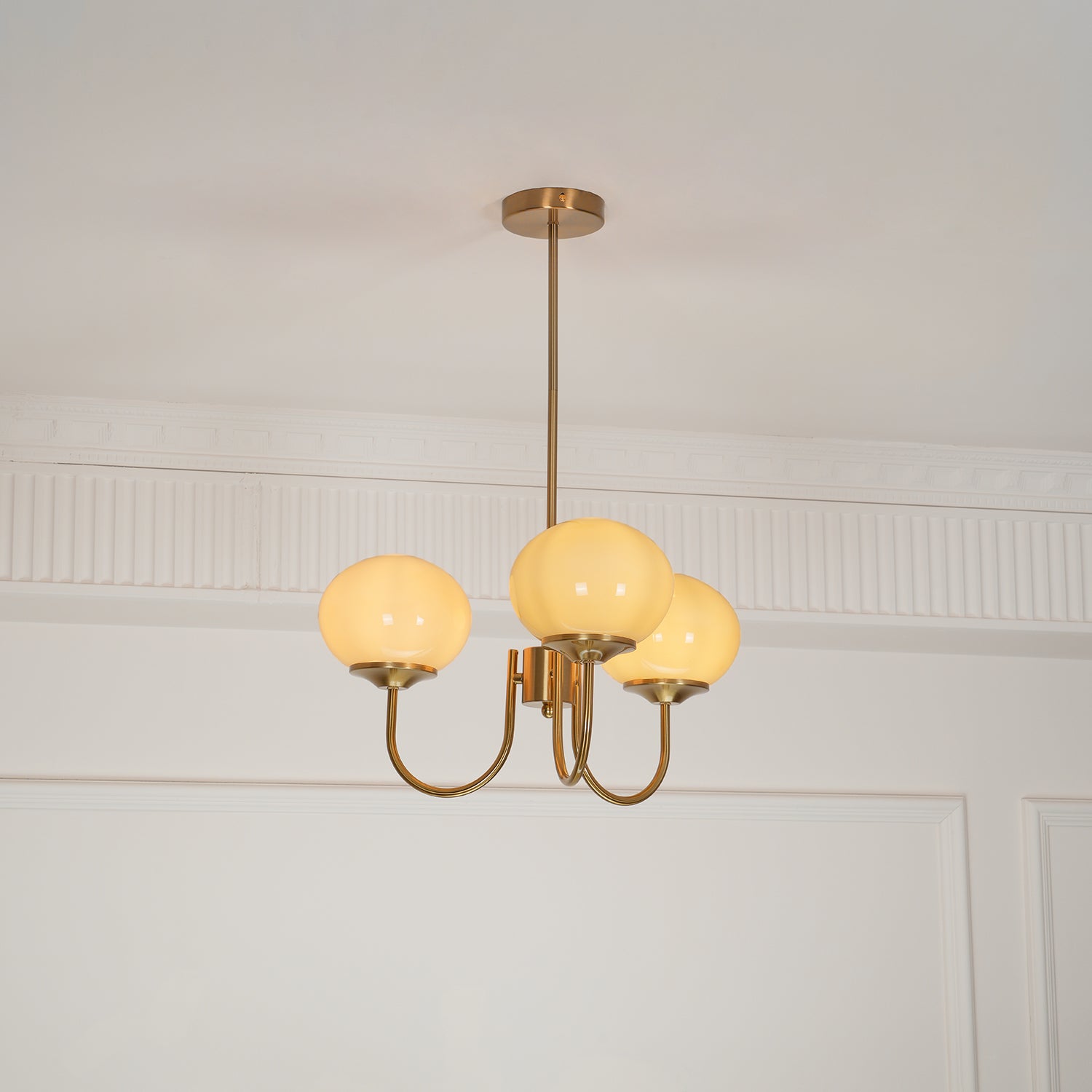 Lustra Kronleuchter Rosa Glaskugel Gold-Letslighting