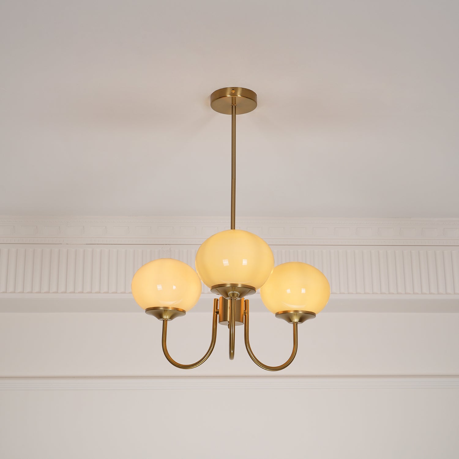 Lustra Kronleuchter Rosa Glaskugel Gold-Letslighting