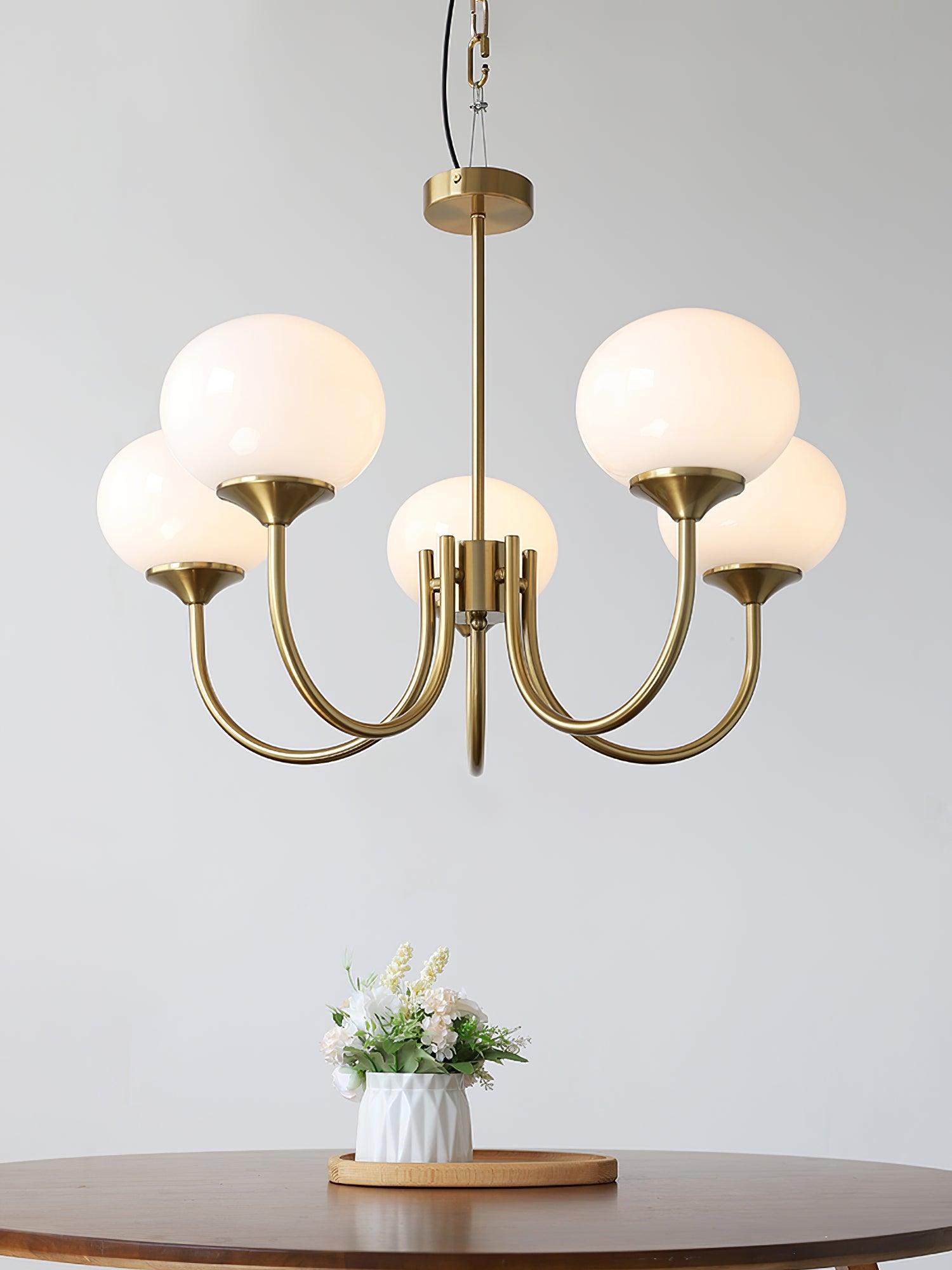 Lustra Kronleuchter Rosa Glaskugel Gold-Letslighting