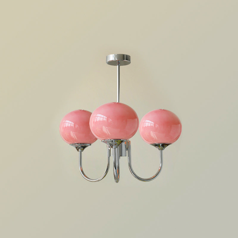 Lustra Kronleuchter Rosa Glaskugel Gold-Letslighting