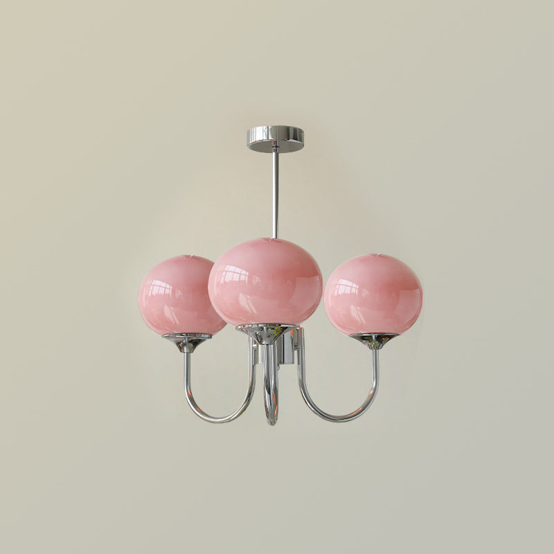 Lustra Kronleuchter Rosa Glaskugel Gold-Letslighting