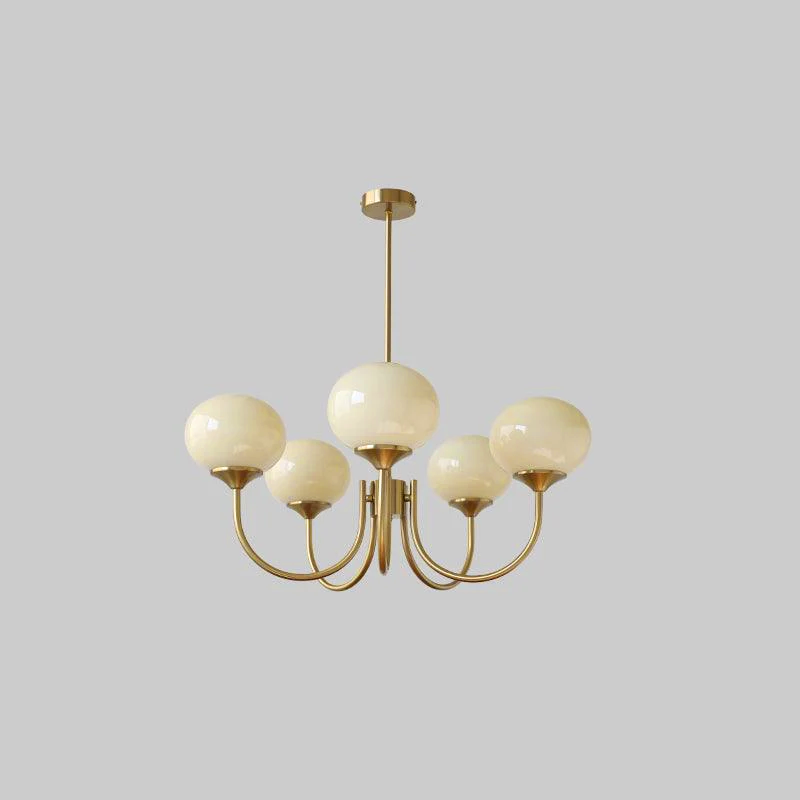 Lustra Kronleuchter Rosa Glaskugel Gold-Letslighting