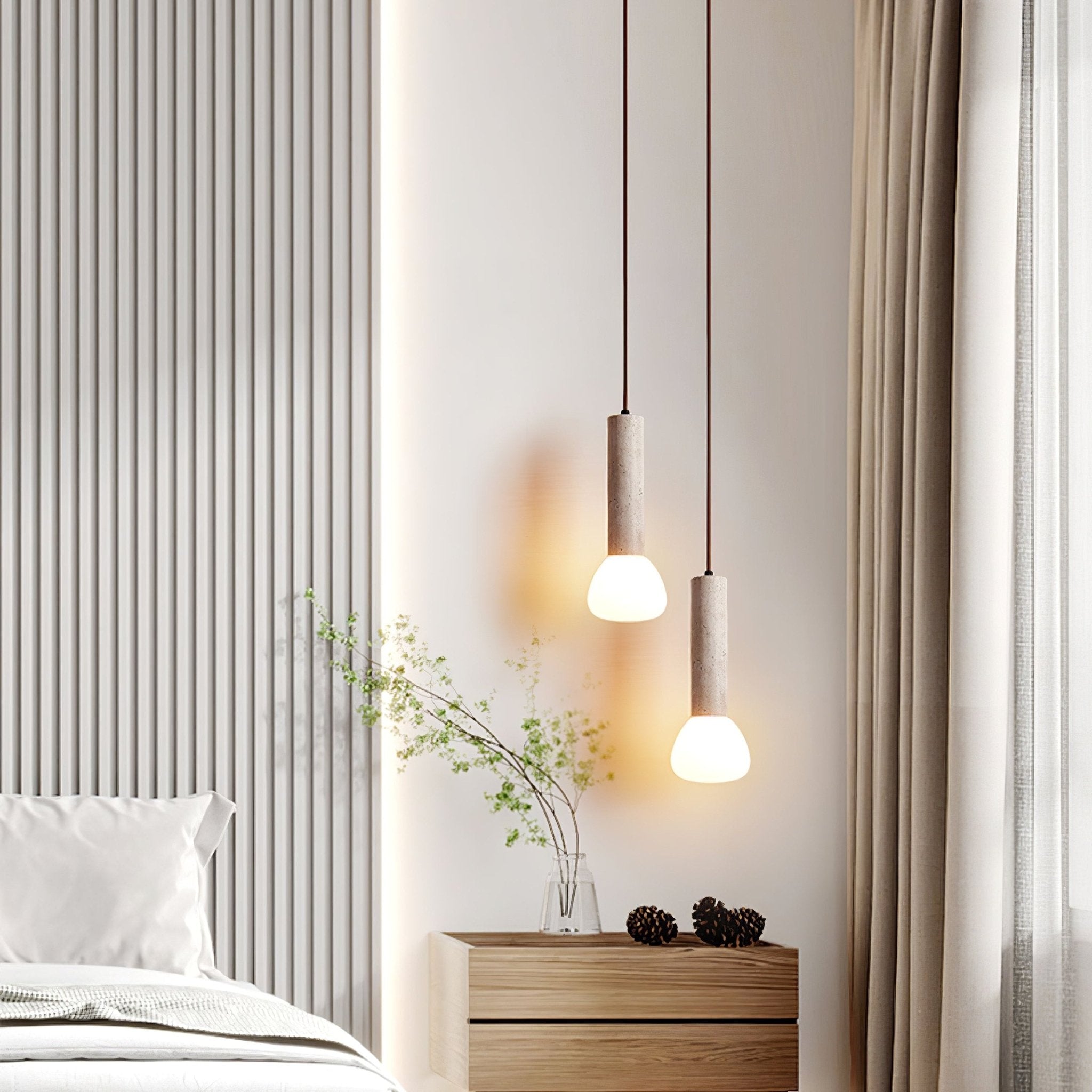 Cicaris Minimalist Travertine Pendant Light - Neutralighting