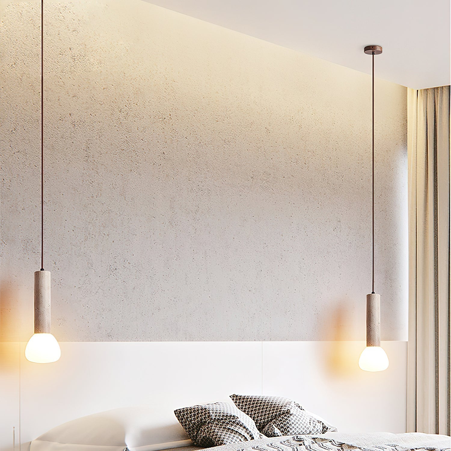 Cicaris Minimalist Travertine Pendant Light - Neutralighting