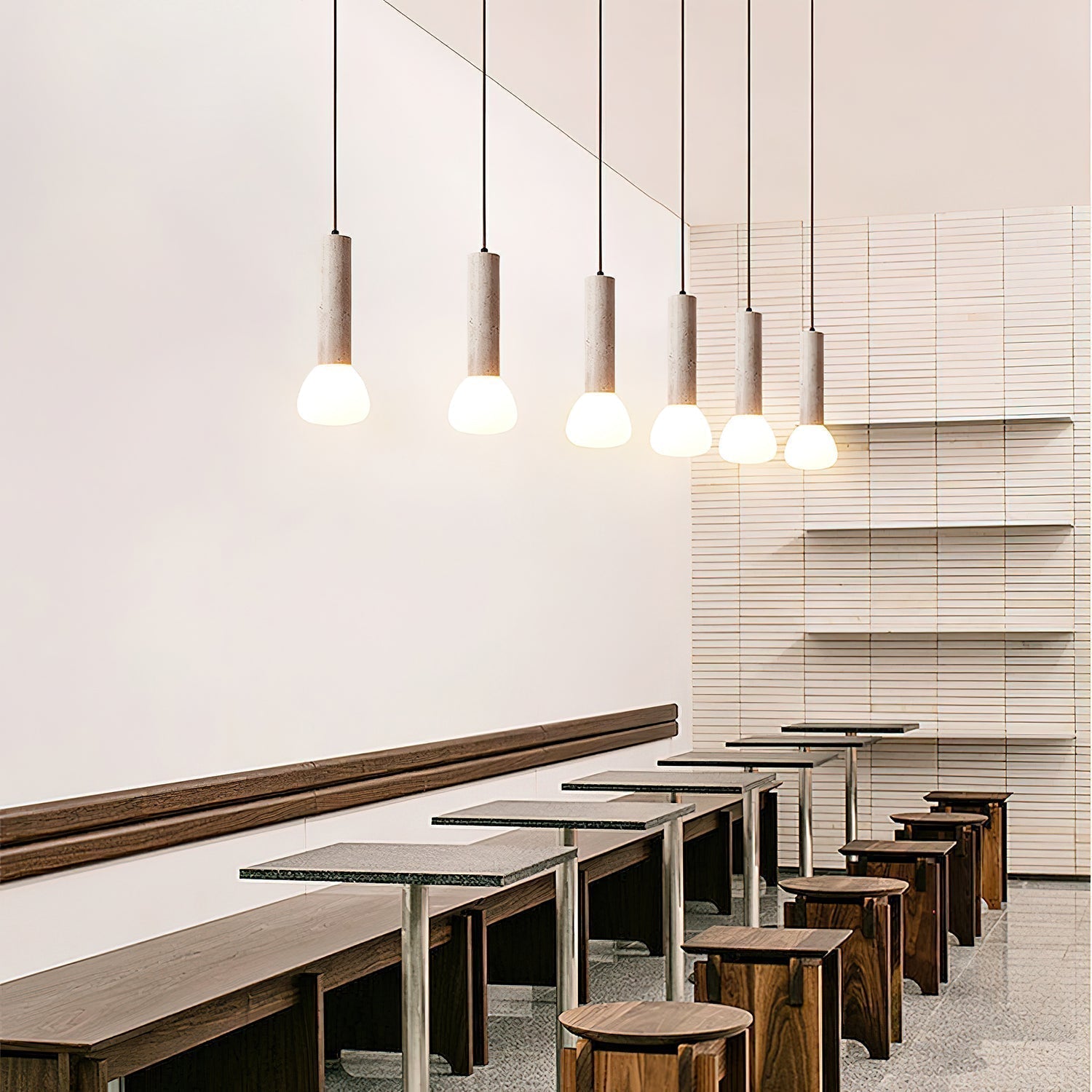 Cicaris Minimalist Travertine Pendant Light - Neutralighting