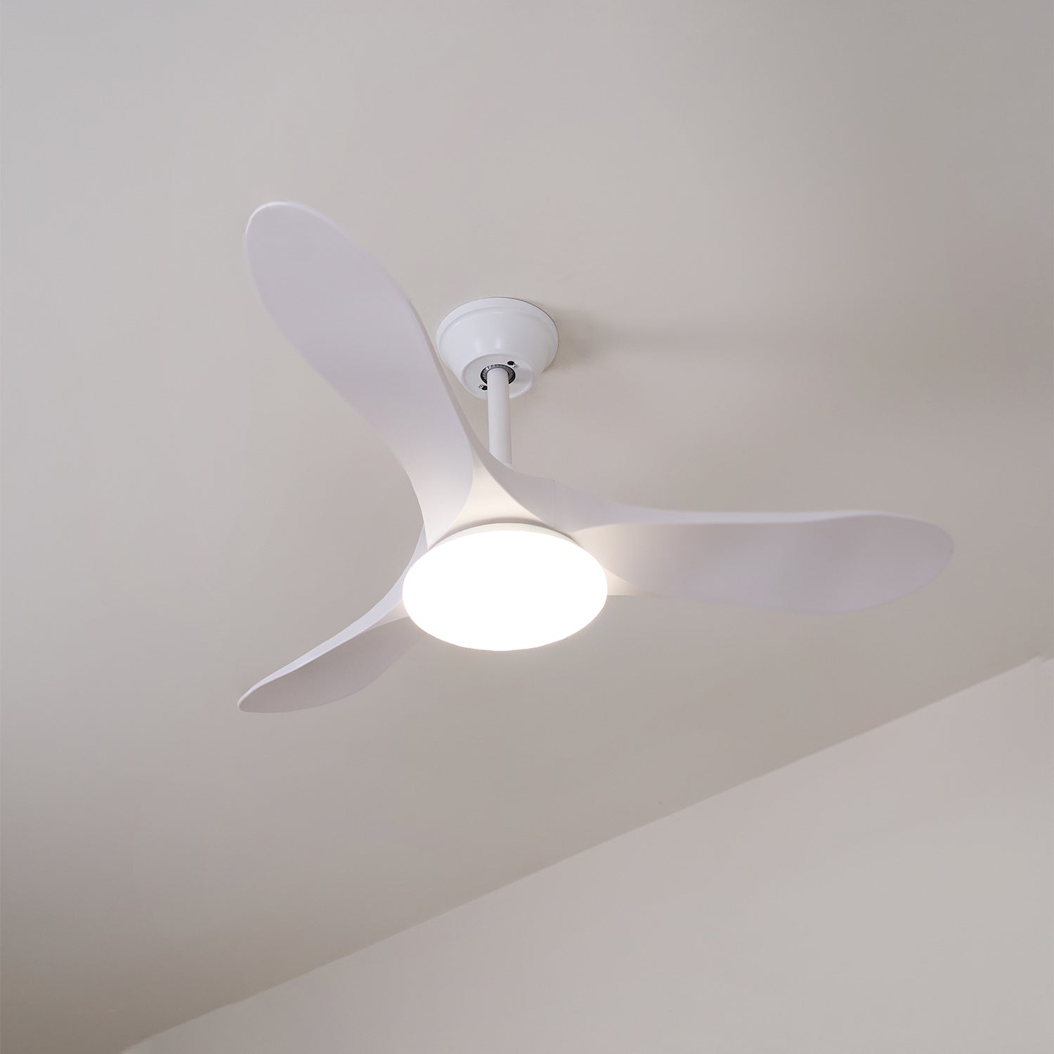 Oriken Minimalistische Deckenventilatorleuchte in Walnussholzmaserung