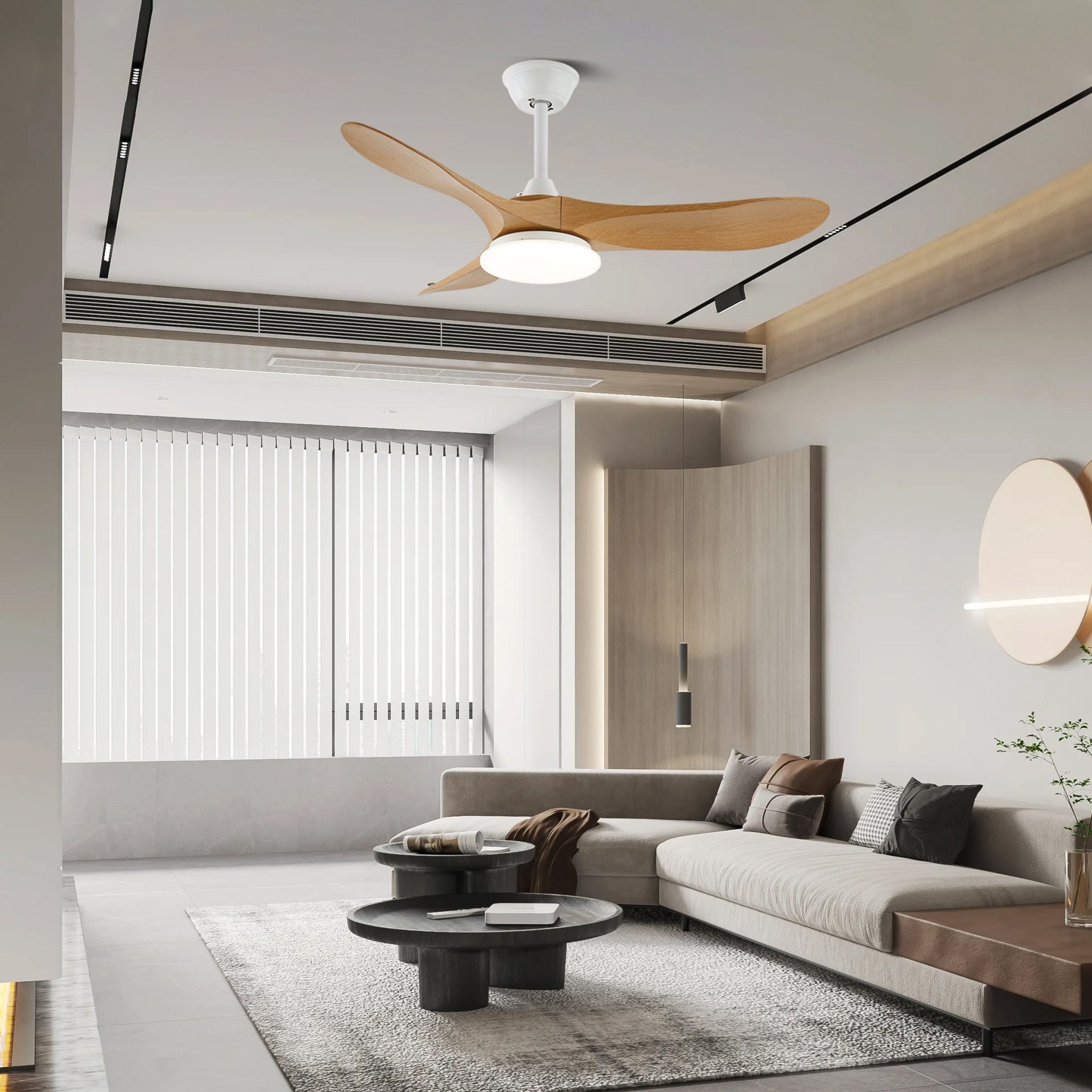 Oriken Deckenventilatorleuchte mit Abmessungen (Ø 132 cm)