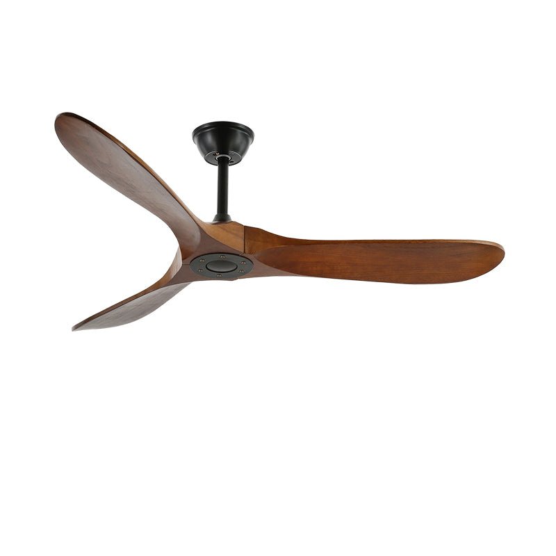 Aviona Holzdeckenventilator, zeigt festverdrahtete Installation.
