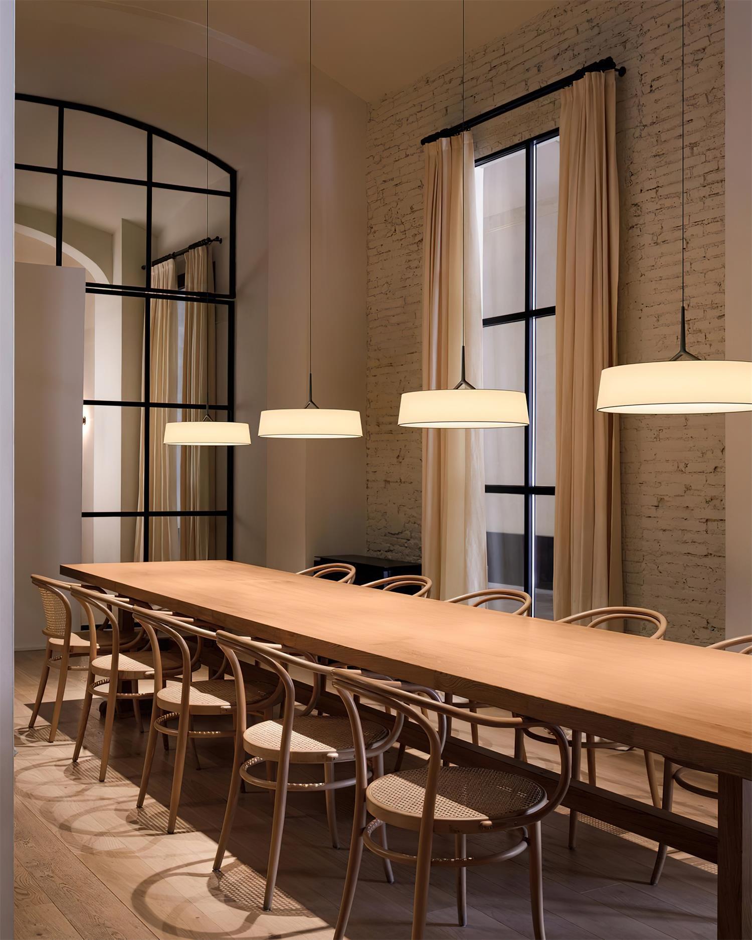 Pendelleuchte Weißer Stoff Trommel Modern-Letslighting