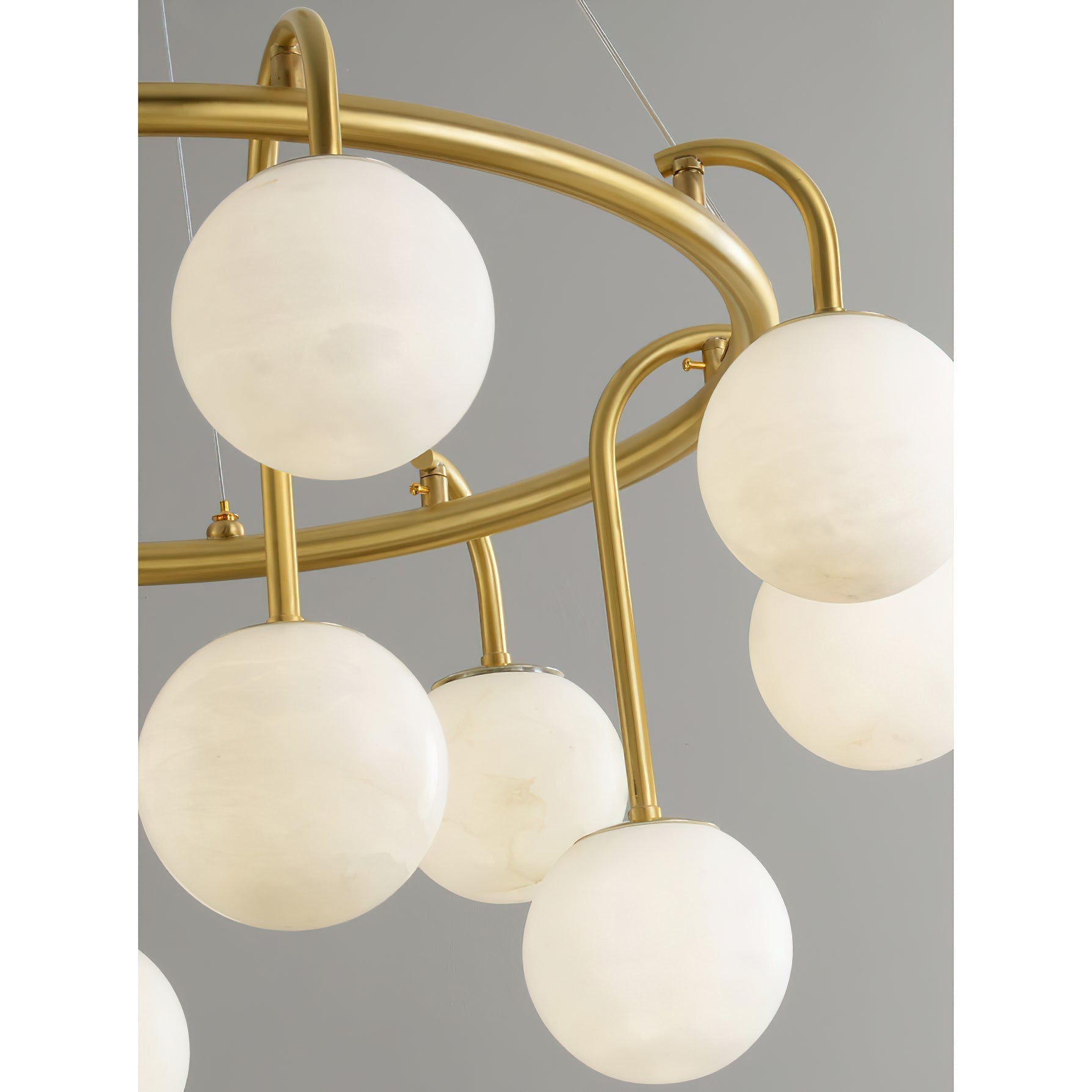 Zotalara Premium Elegance Brass Alabaster Chandelier - Letslighting