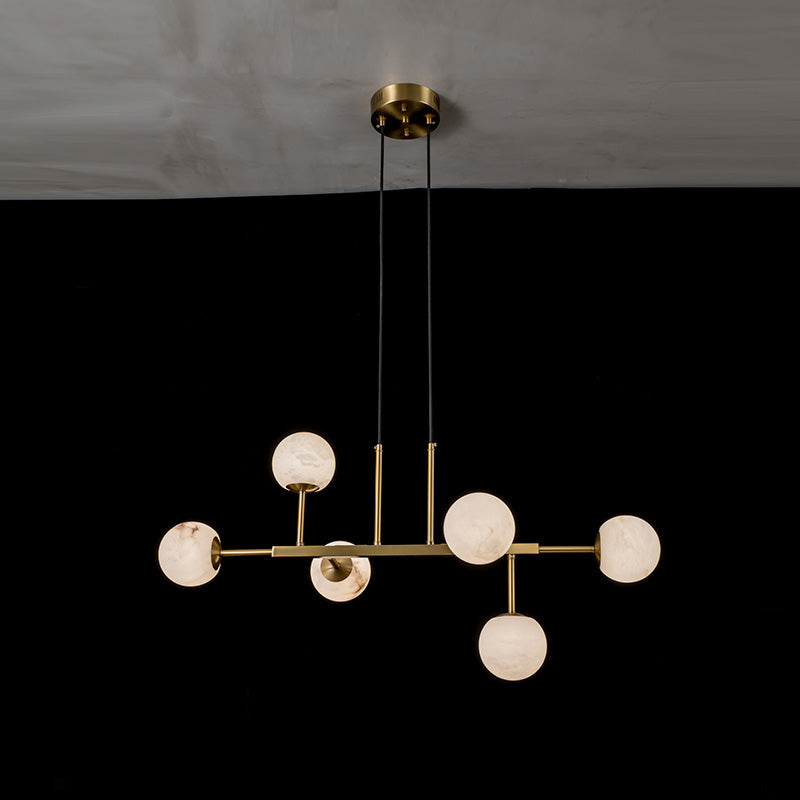 Zovenel Premium Nordic Brass Alabaster Chandelier - Letslighting
