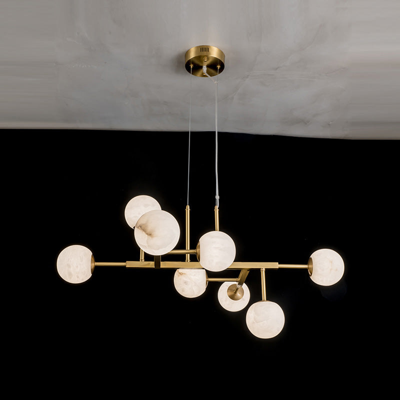 Zovenel Premium Nordic Brass Alabaster Chandelier - Letslighting