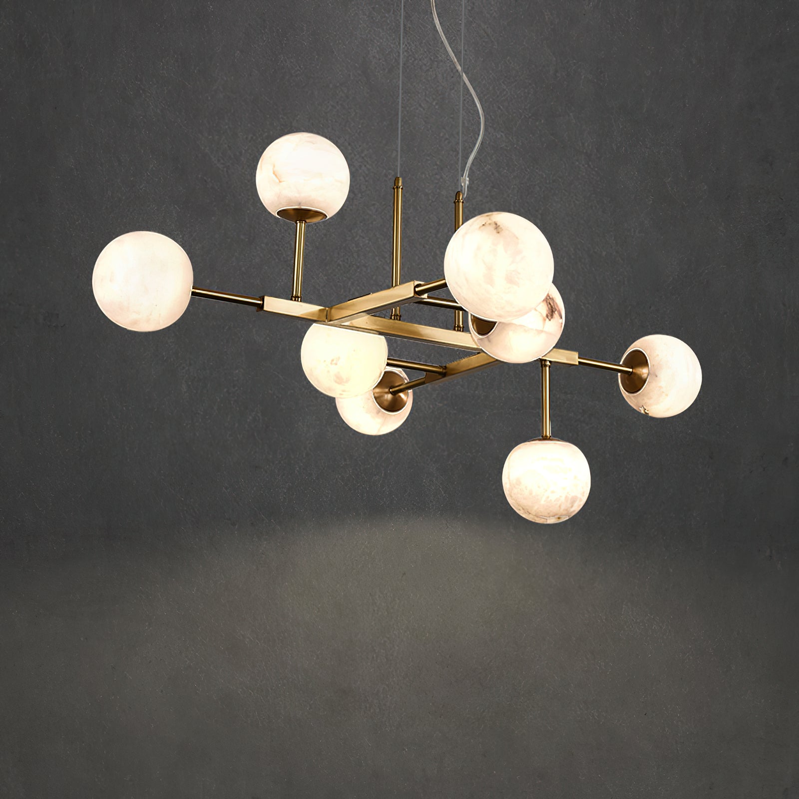 Zovenel Premium Nordic Brass Alabaster Chandelier - Letslighting