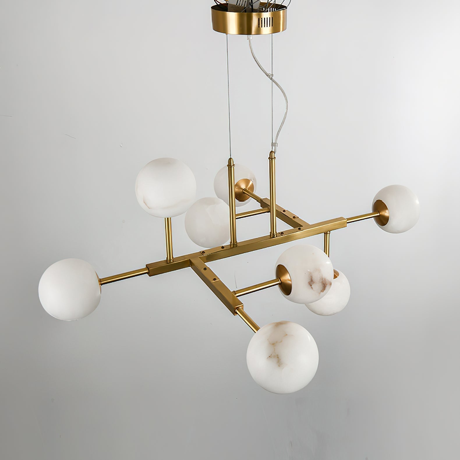 Zovenel Premium Nordic Brass Alabaster Chandelier - Letslighting