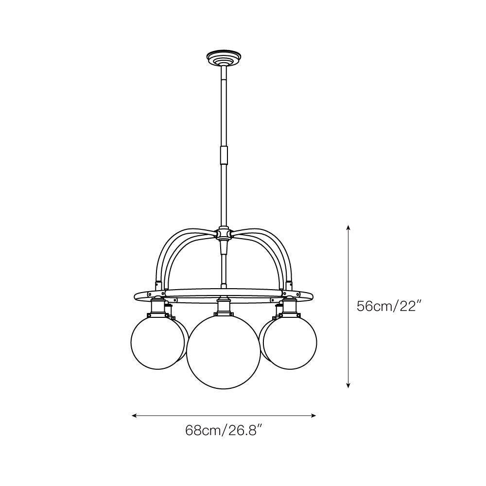 Vathea Modern Minimalist Metal Glass Chandelier - Letslighting