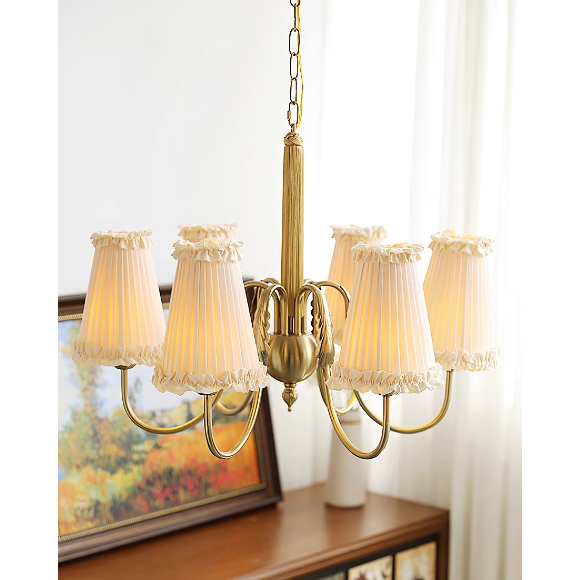 Ervaren Vintage Postmoderner Luxus Stoff-Kronleuchter-Letslighting