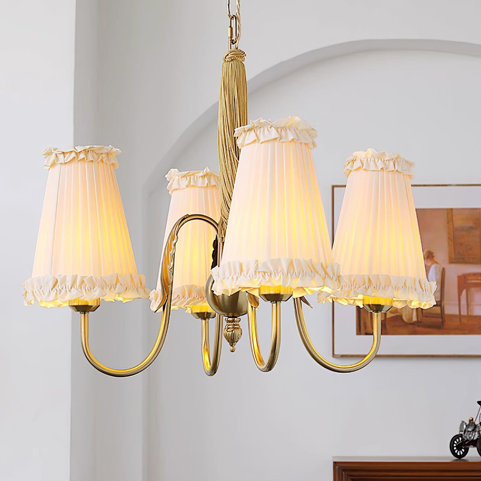 Faylin Vintage Messing Kronleuchter Gefeilt Schirme-Letslighting